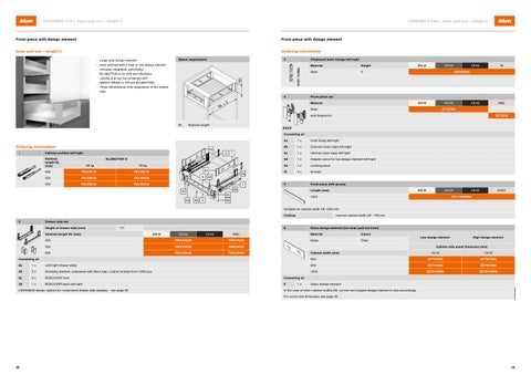 Blum LEGRABOX - Ordering and planning information 第 17 页