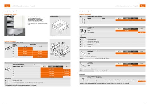 Blum LEGRABOX - Ordering and planning information 第 19 页