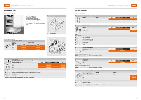 Blum LEGRABOX - Ordering and planning information 第 20 页