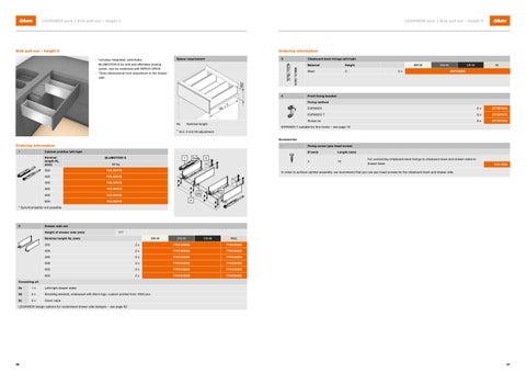 Blum LEGRABOX - Ordering and planning information 第 24 页