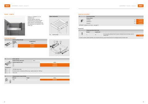 Blum LEGRABOX - Ordering and planning information 第 5 页