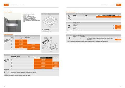 Blum LEGRABOX - Ordering and planning information 第 7 页