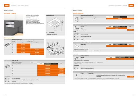 Blum LEGRABOX - Ordering and planning information 第 9 页