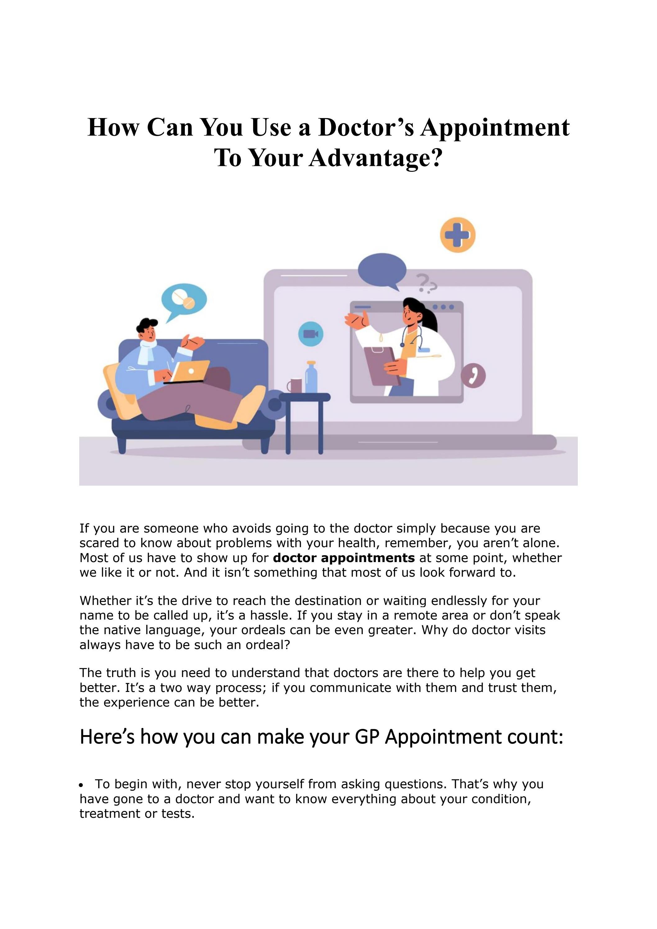 How Can You Use a Doctor’s Appointment To Your Advantage? Keysborough