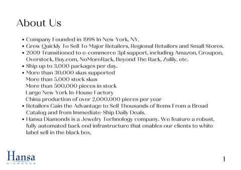 Hansa Diamonds Ecomm Presentation 第 2 页