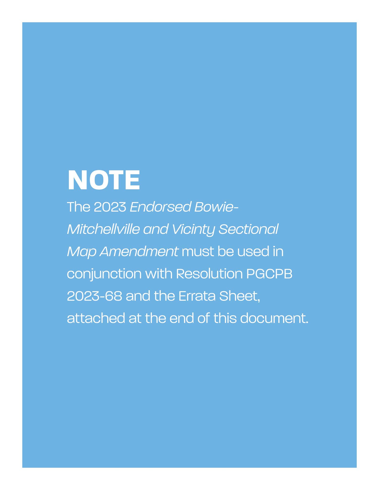 2023 Endorsed Bowie-Mitchellville and Vicinity Sectional Map