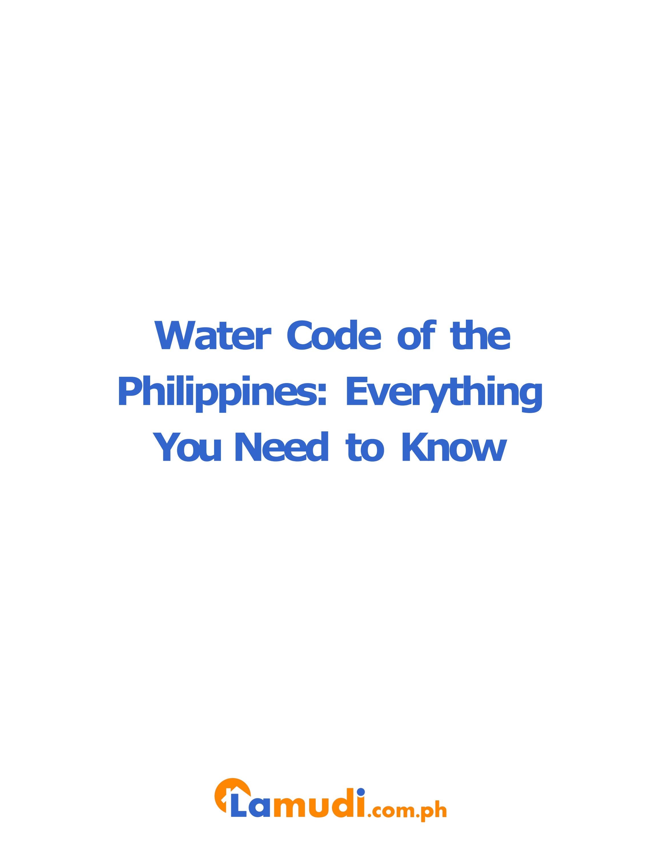 The Water Code of the Philippines Short Guide by Lamudi PH Issuu
