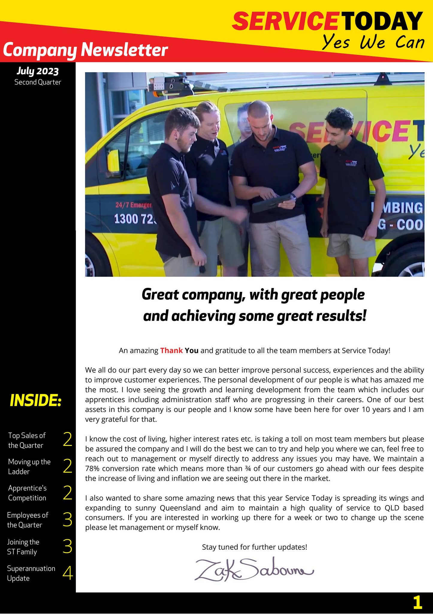 Service Management Newsletter Company Newsletter (April-June) by Service Today Marketing - Issuu