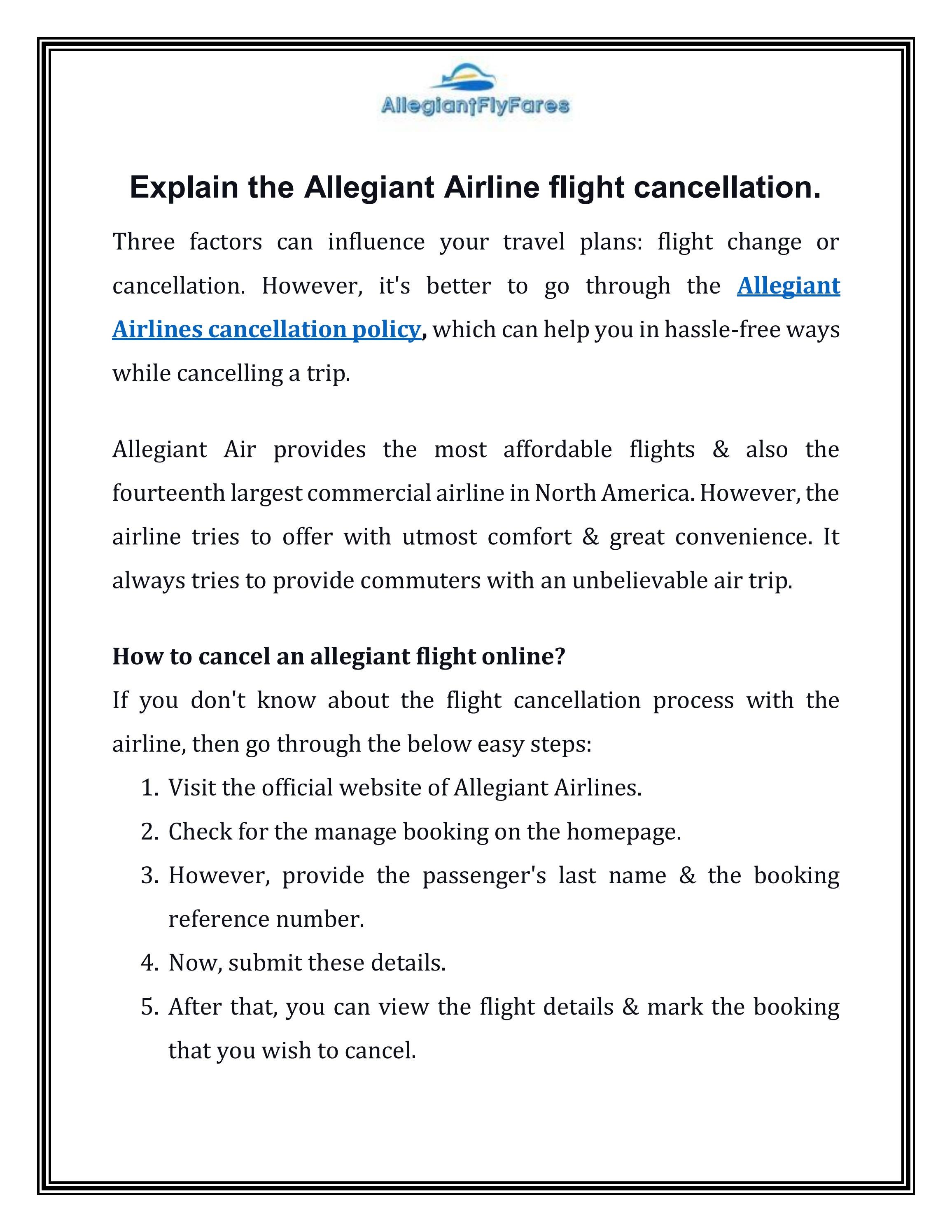 Allegiant Airlines cancellation +18605908822 by Lucas Williamsan