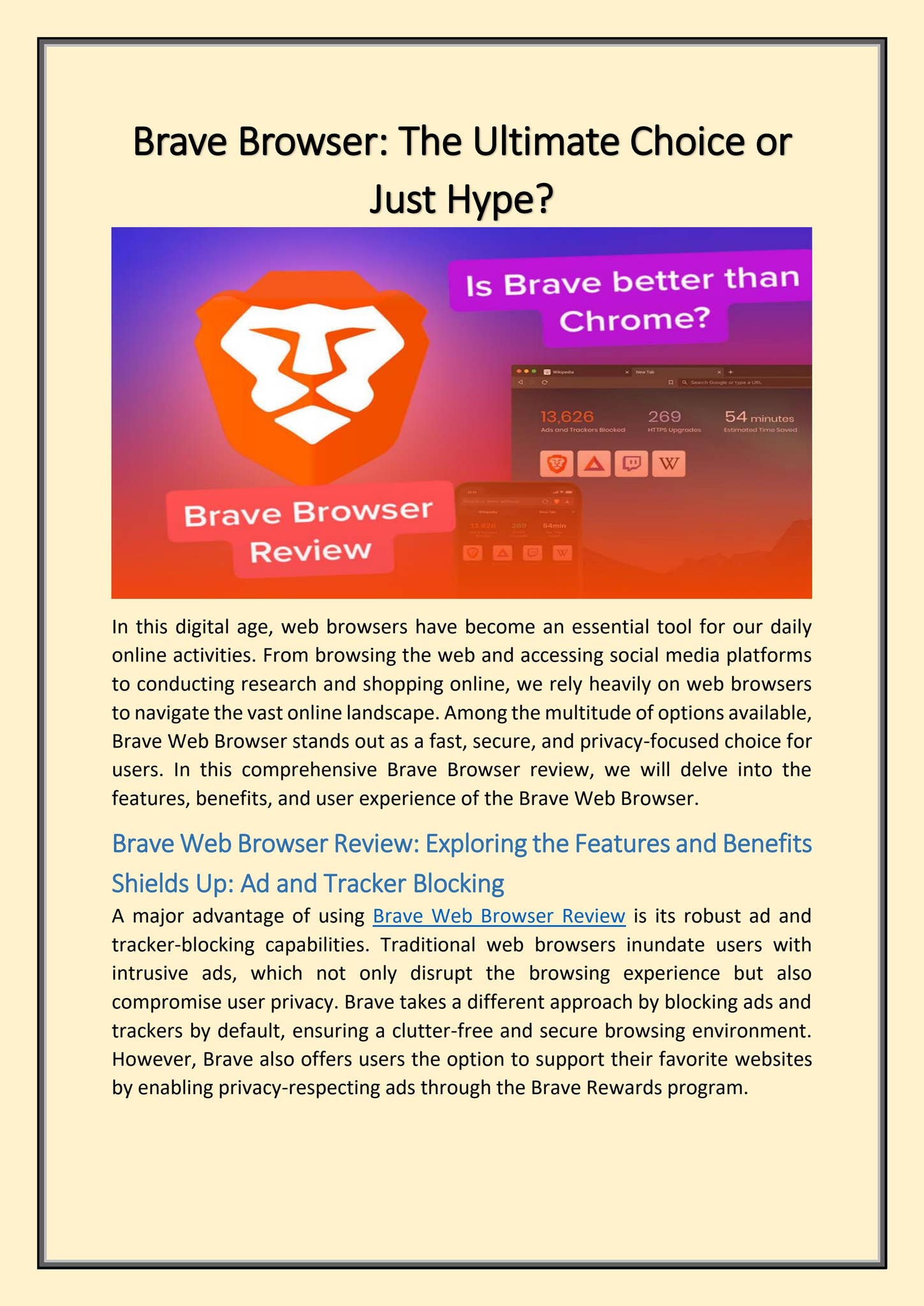 Brave Browser: The Ultimate Choice or Just Hype? by kemwienerwald - Issuu