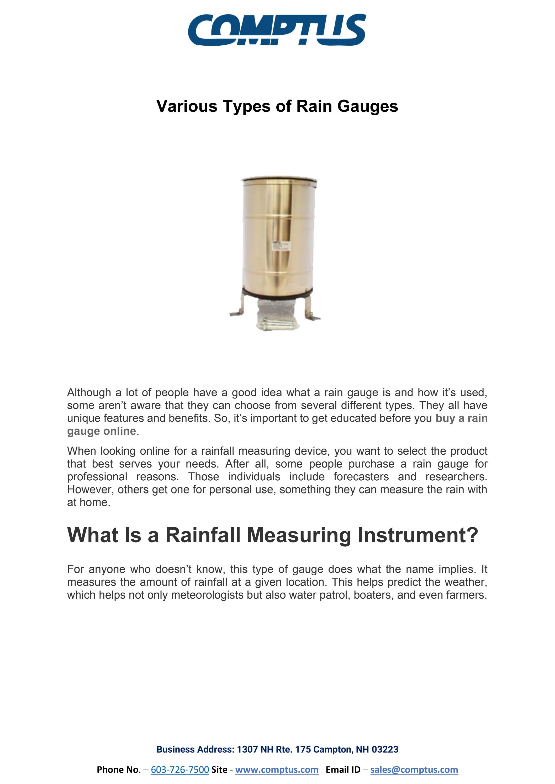 Various Types of Rain Gauges by adwardlee Issuu