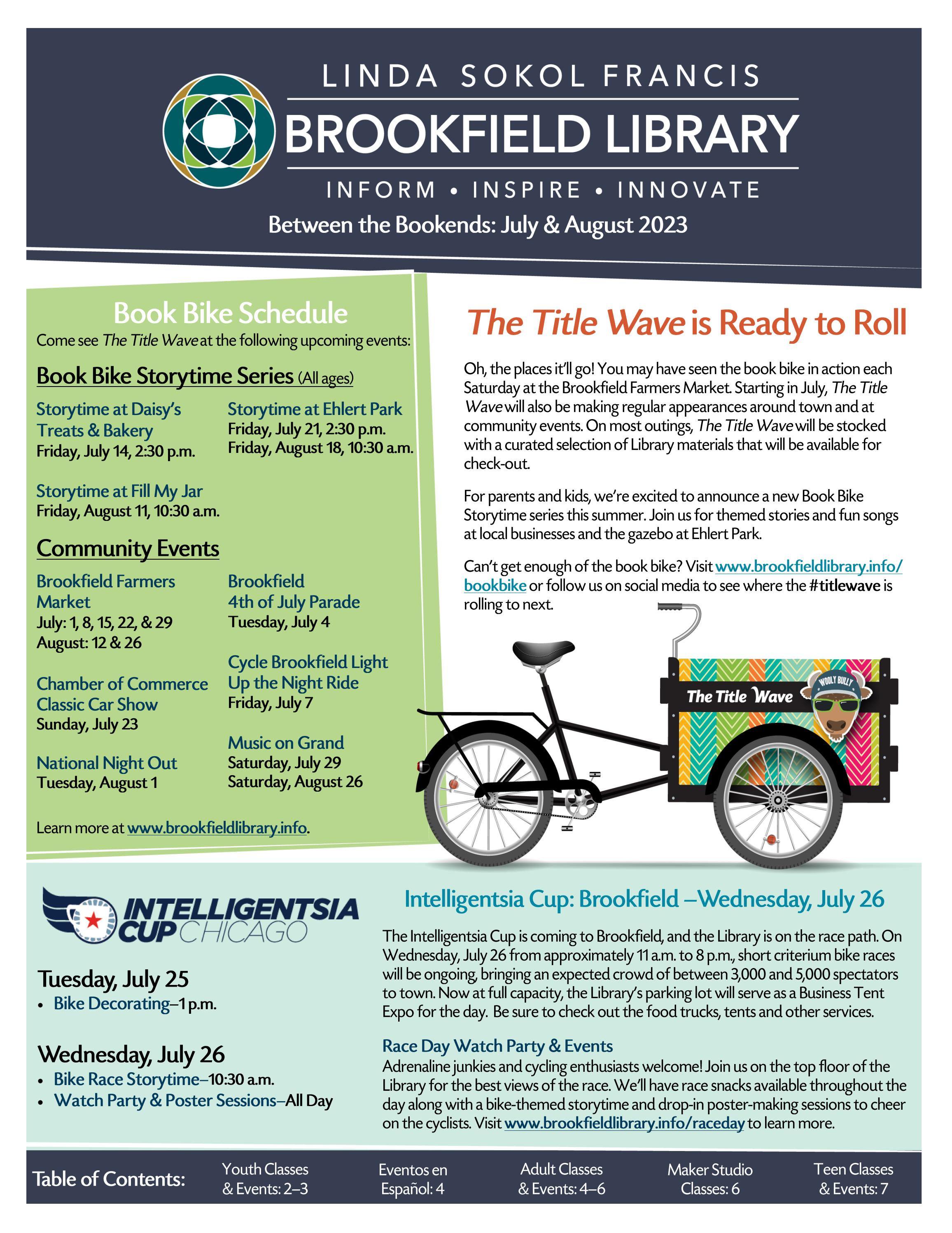 Between the Bookends July & August 2023 by LSFBrookfieldLibrary Issuu