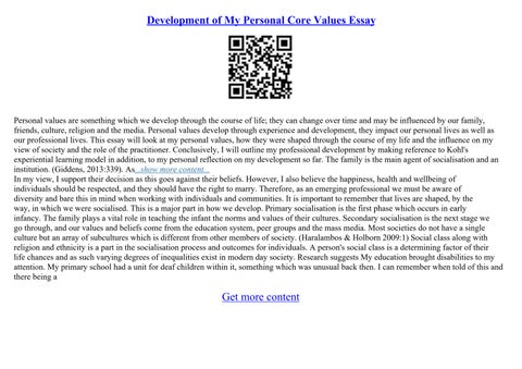 Personal Values Essay by Where - Page 1 Thumb Large 