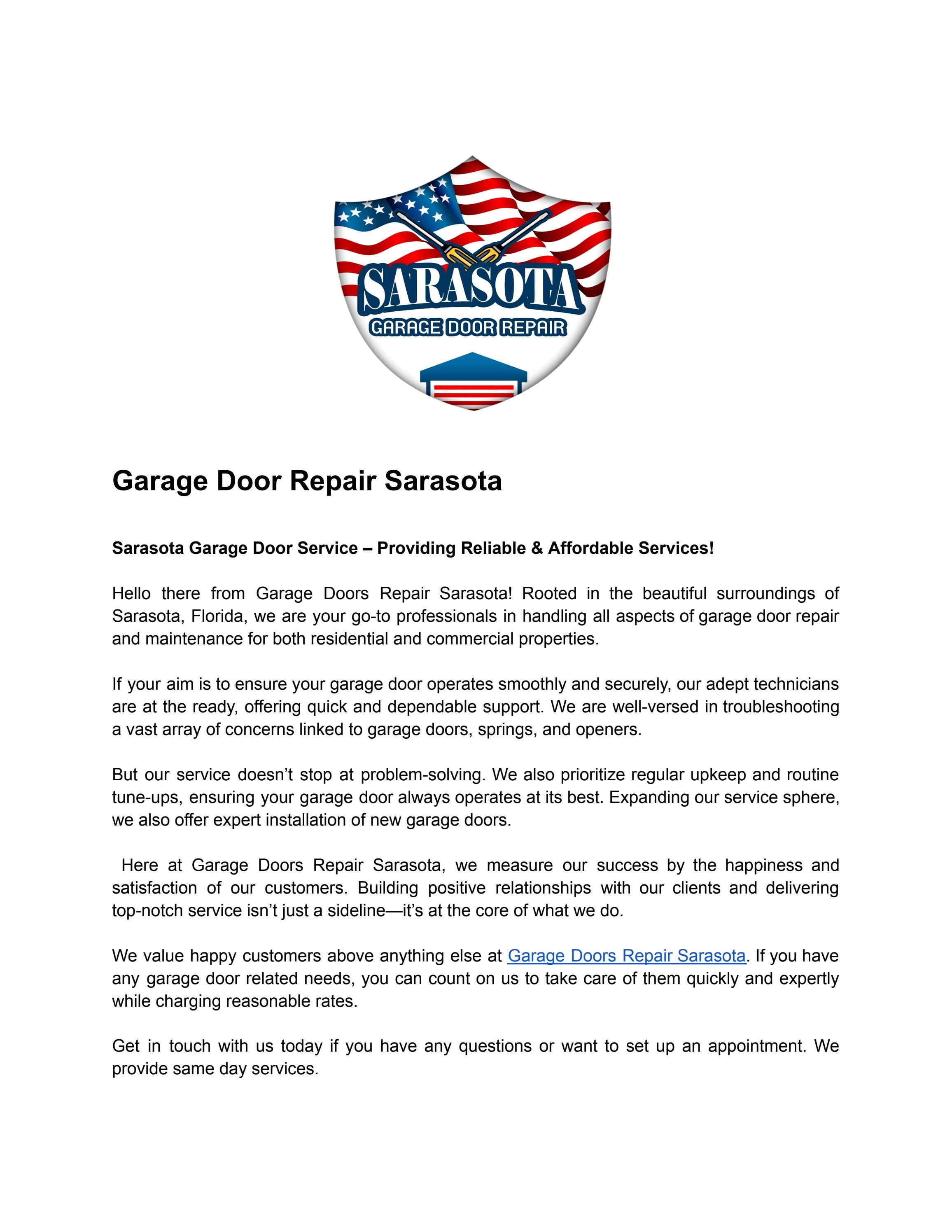 Garage Door Repair Sarasota by yahoge1832 Issuu