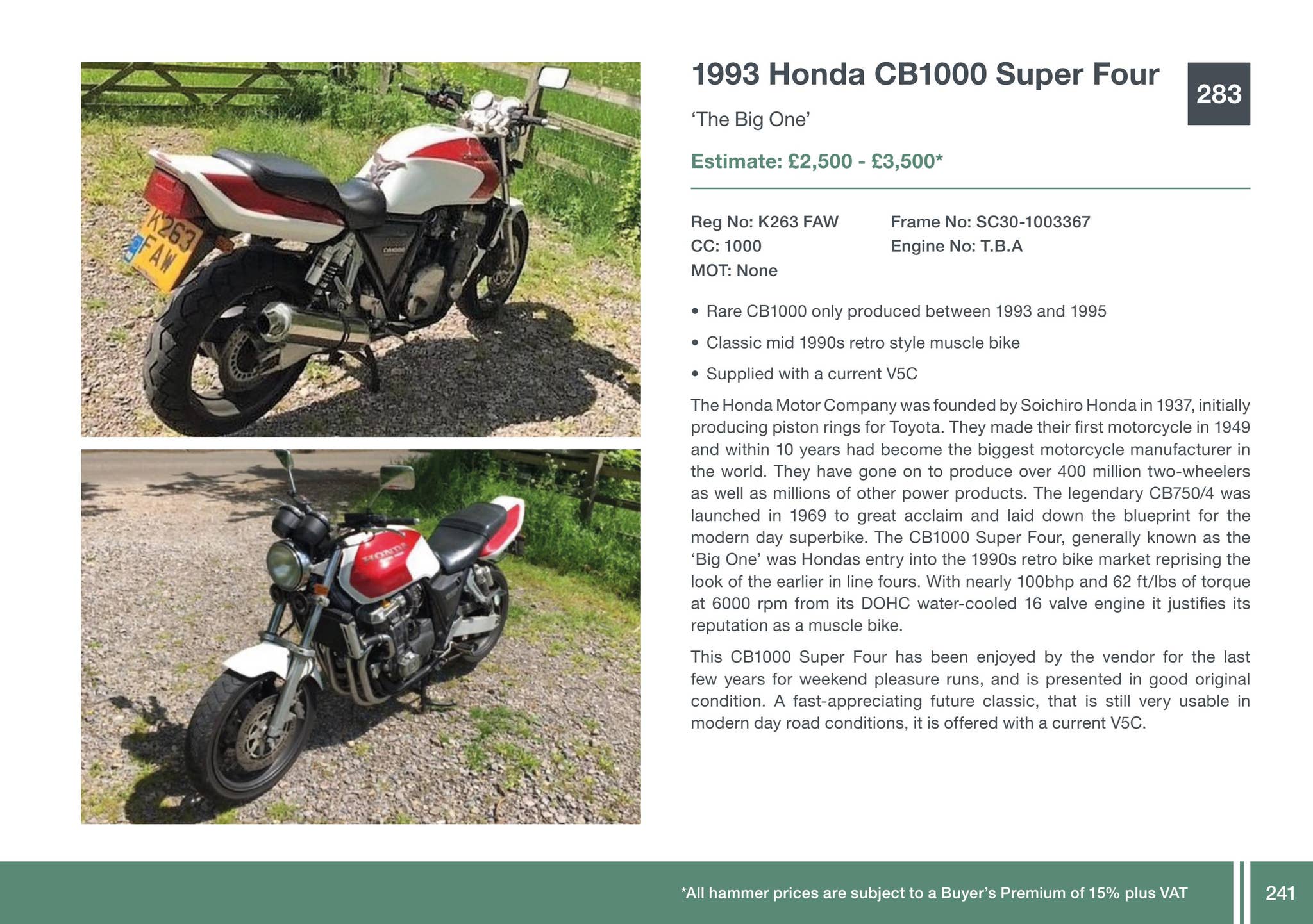 H&H Classics | An Auction of Classic Motorcycles & Vintage