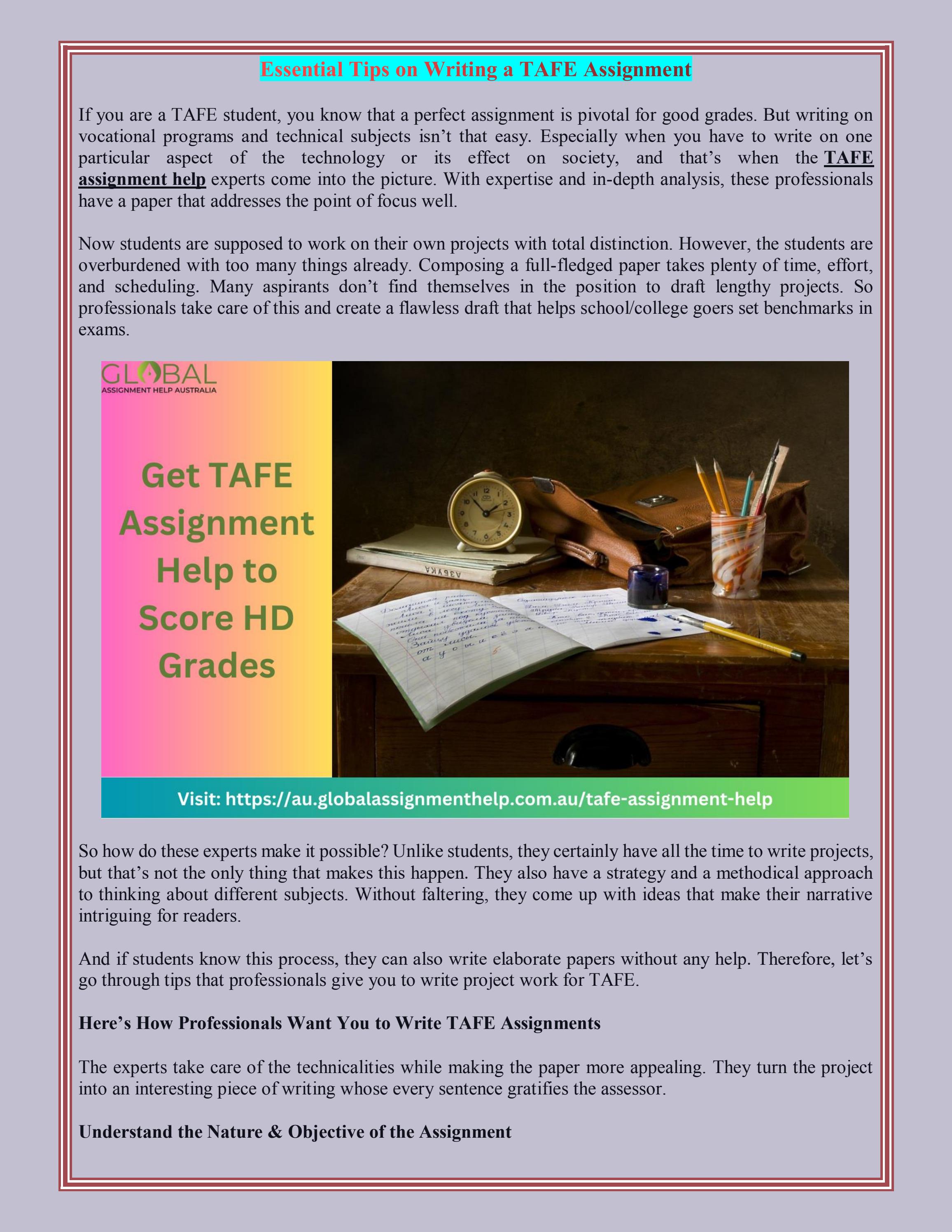 Essential Tips on Writing a TAFE Assignment by Ava Smith Issuu