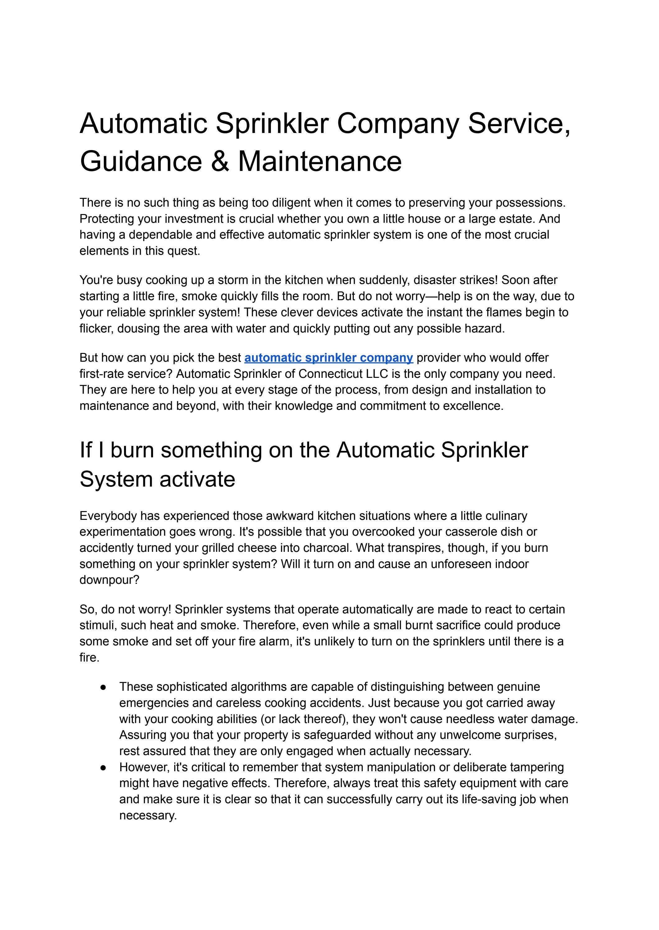 Fire Protection Sprinkler Companies Near Me by Automatic Sprinkler of