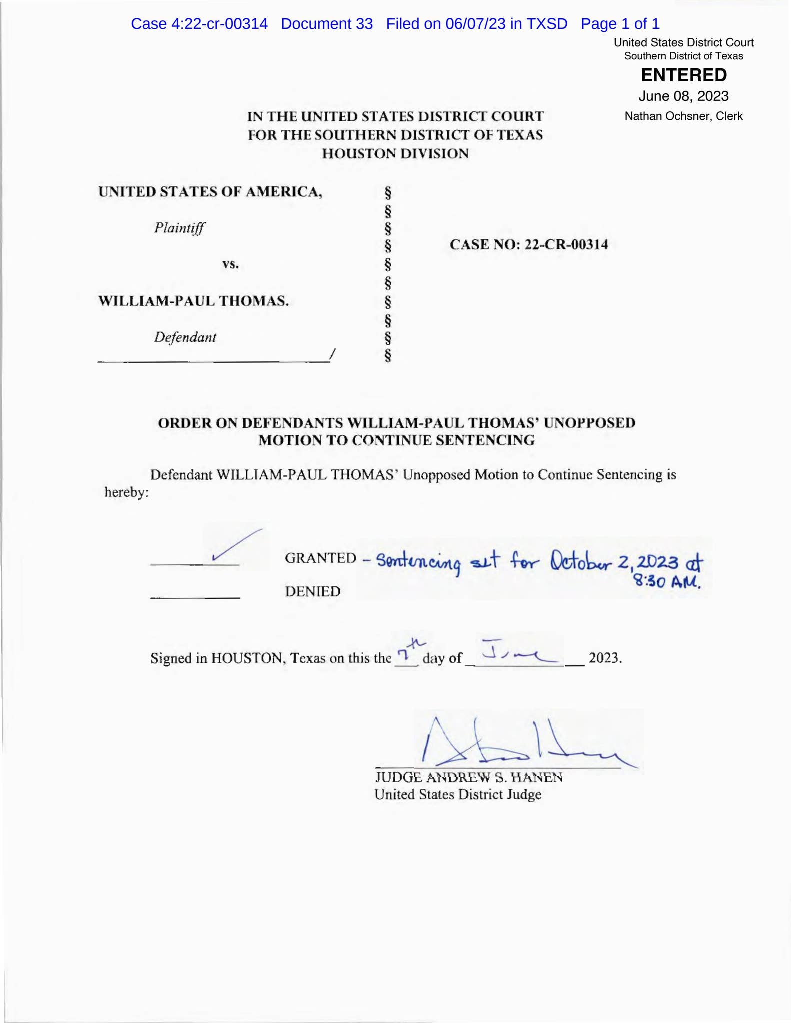 The New Sentencing Date for William Paul Thomas Has Been Set for Monday ...