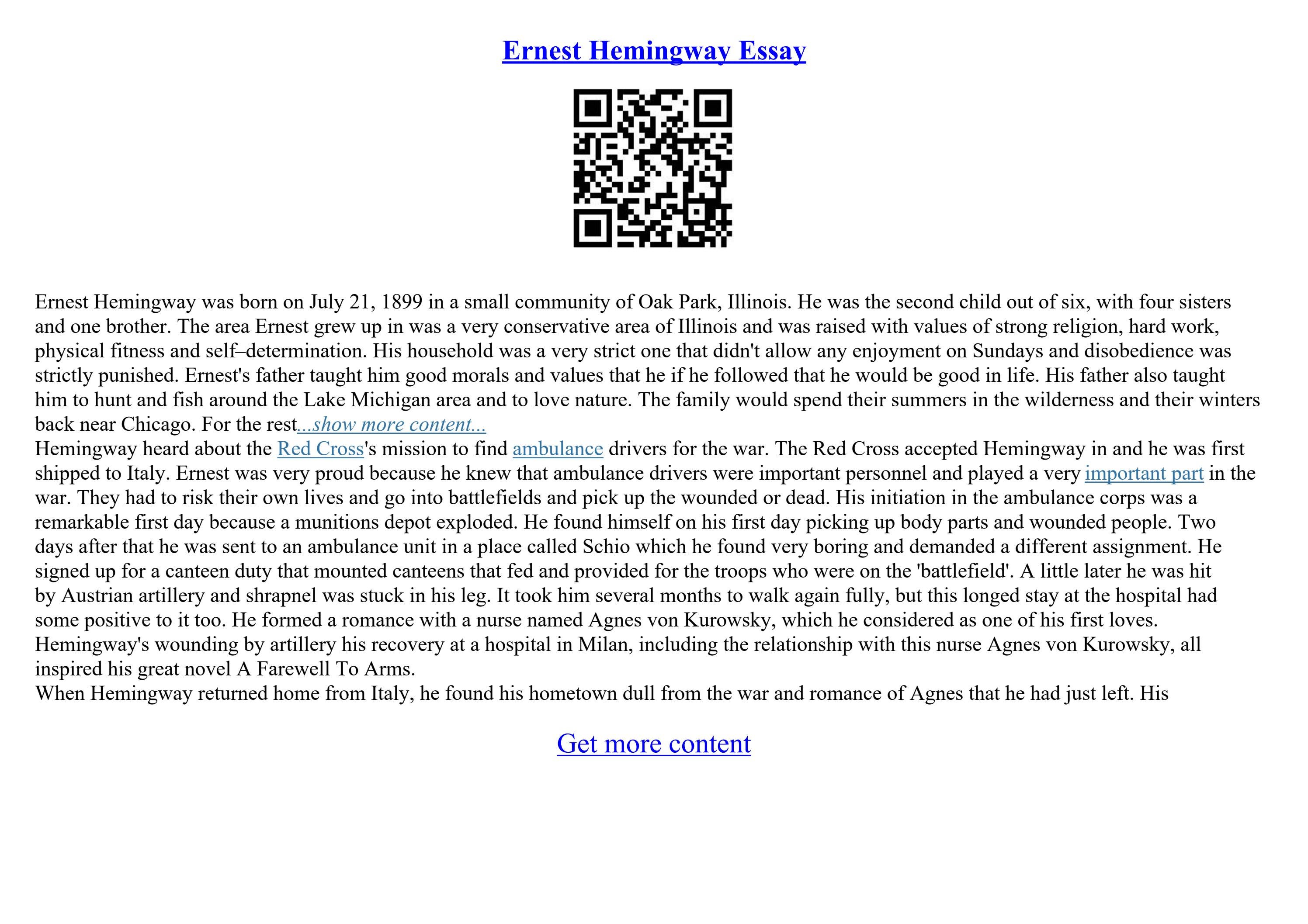 Hemingway Essays by Order Custom Paper UK Issuu