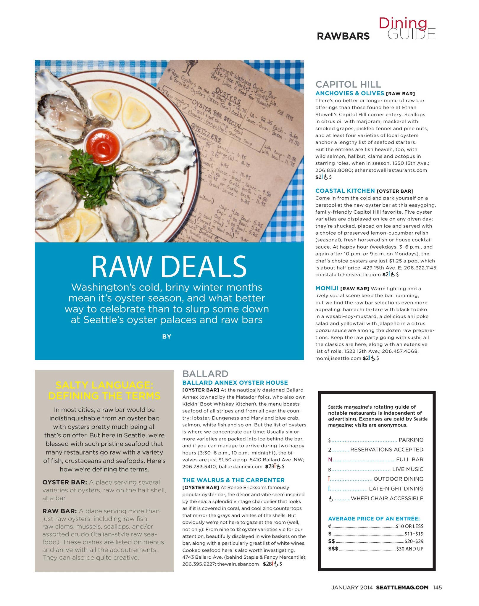 SEATTLE MAG DINING GUIDE SAMPLE by juliefknutson - Issuu
