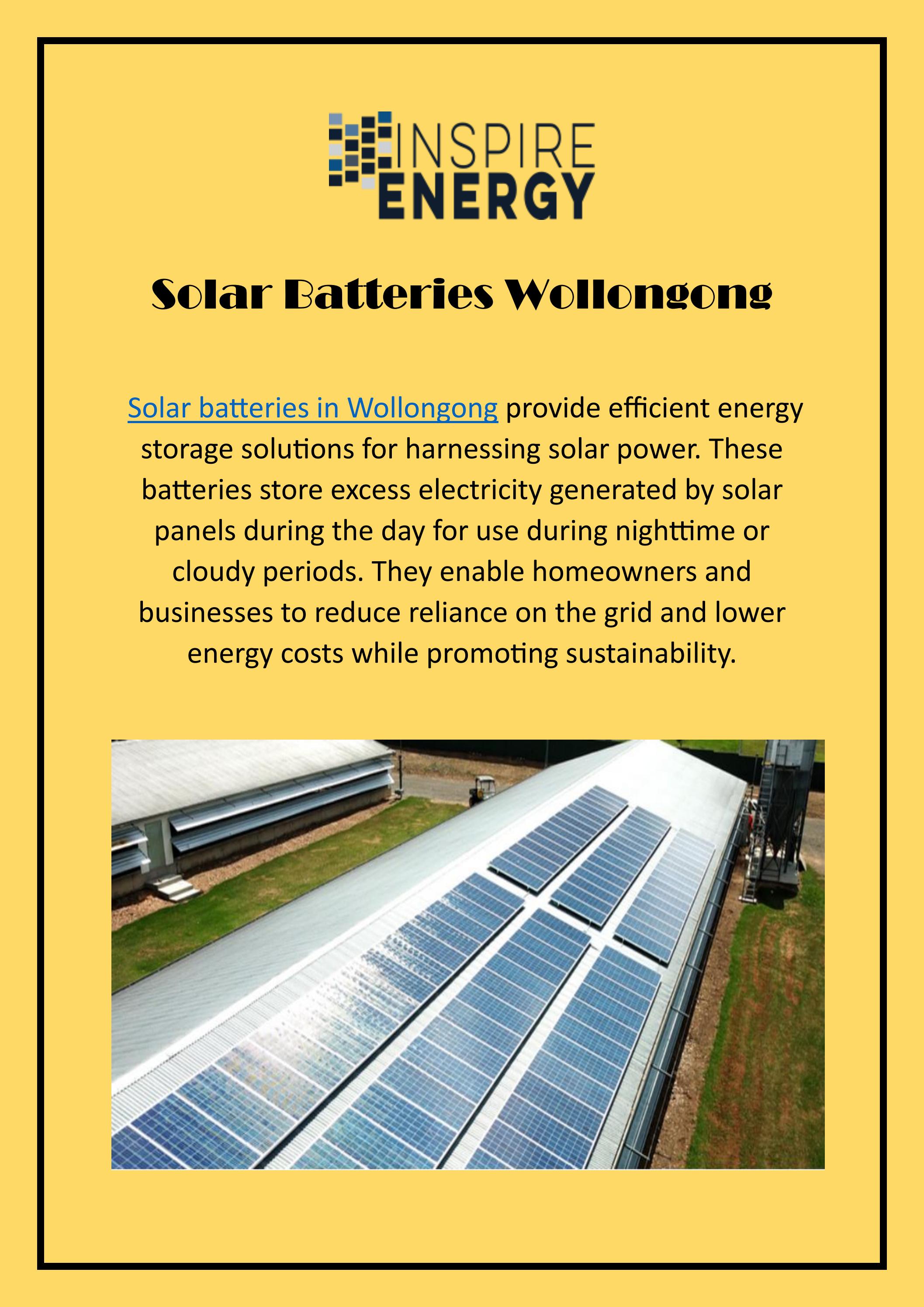 Solar Batteries Wollongong by Inspire Energy Issuu