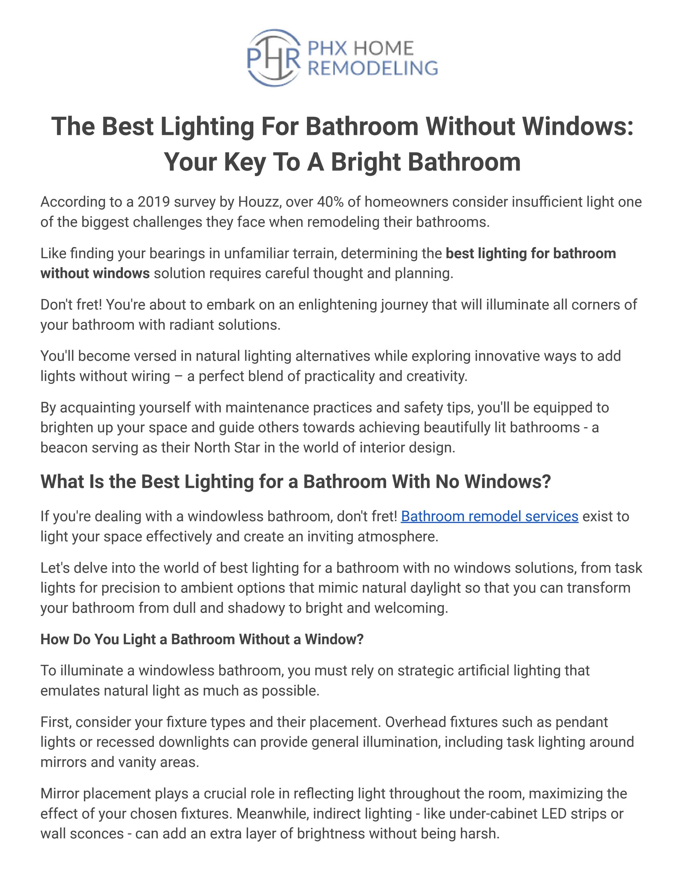The Best Lighting For Bathroom Without Windows by PHR WRITER Issuu