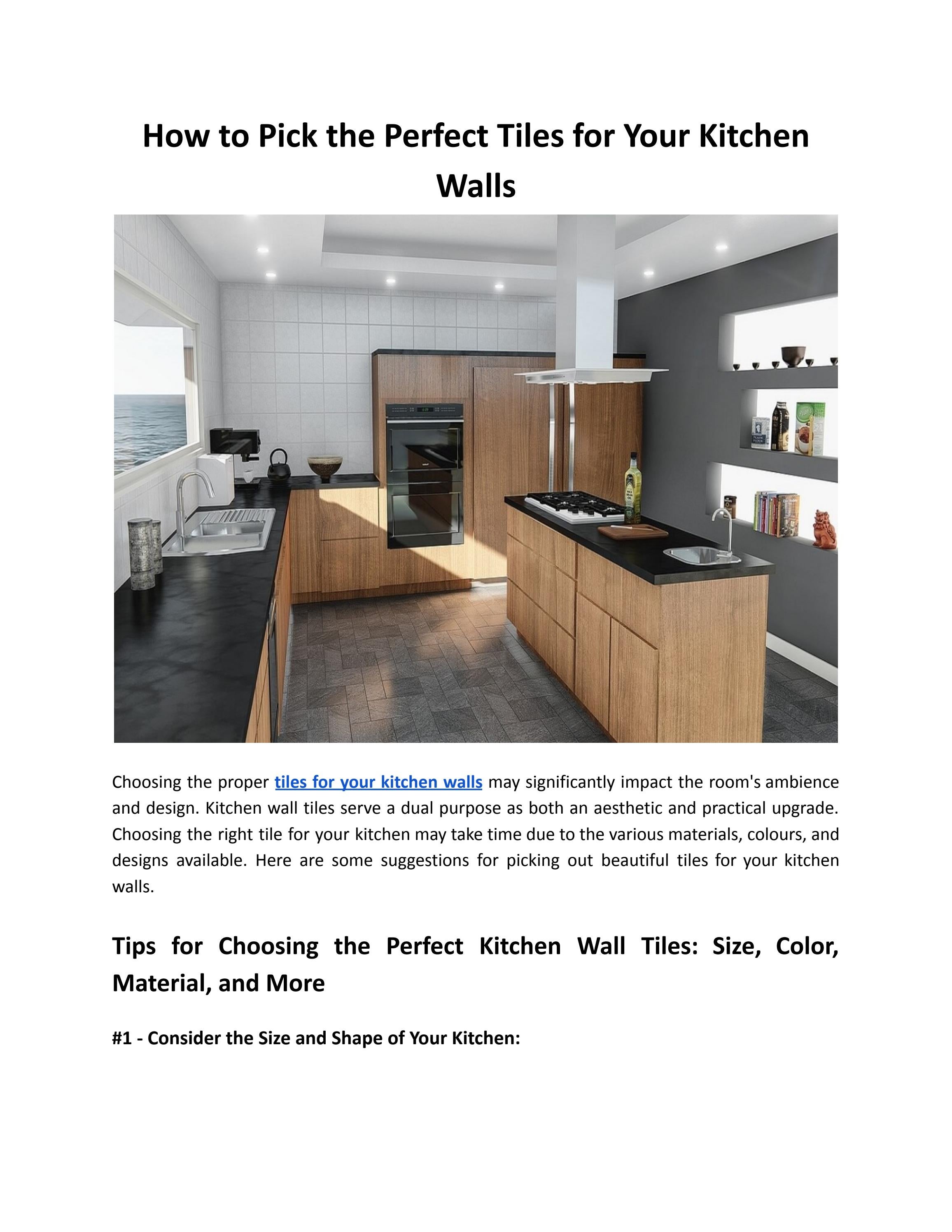 How to Pick the Perfect Tiles for Your Kitchen Walls Tile Trolley by