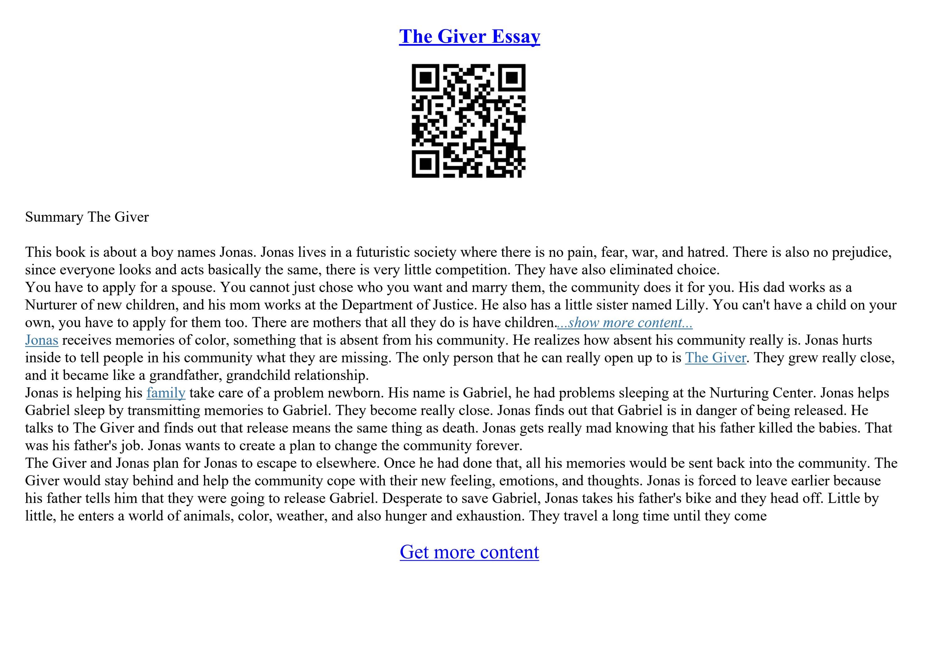 Giver Essay by Where To Buy Resume - Page 1 
