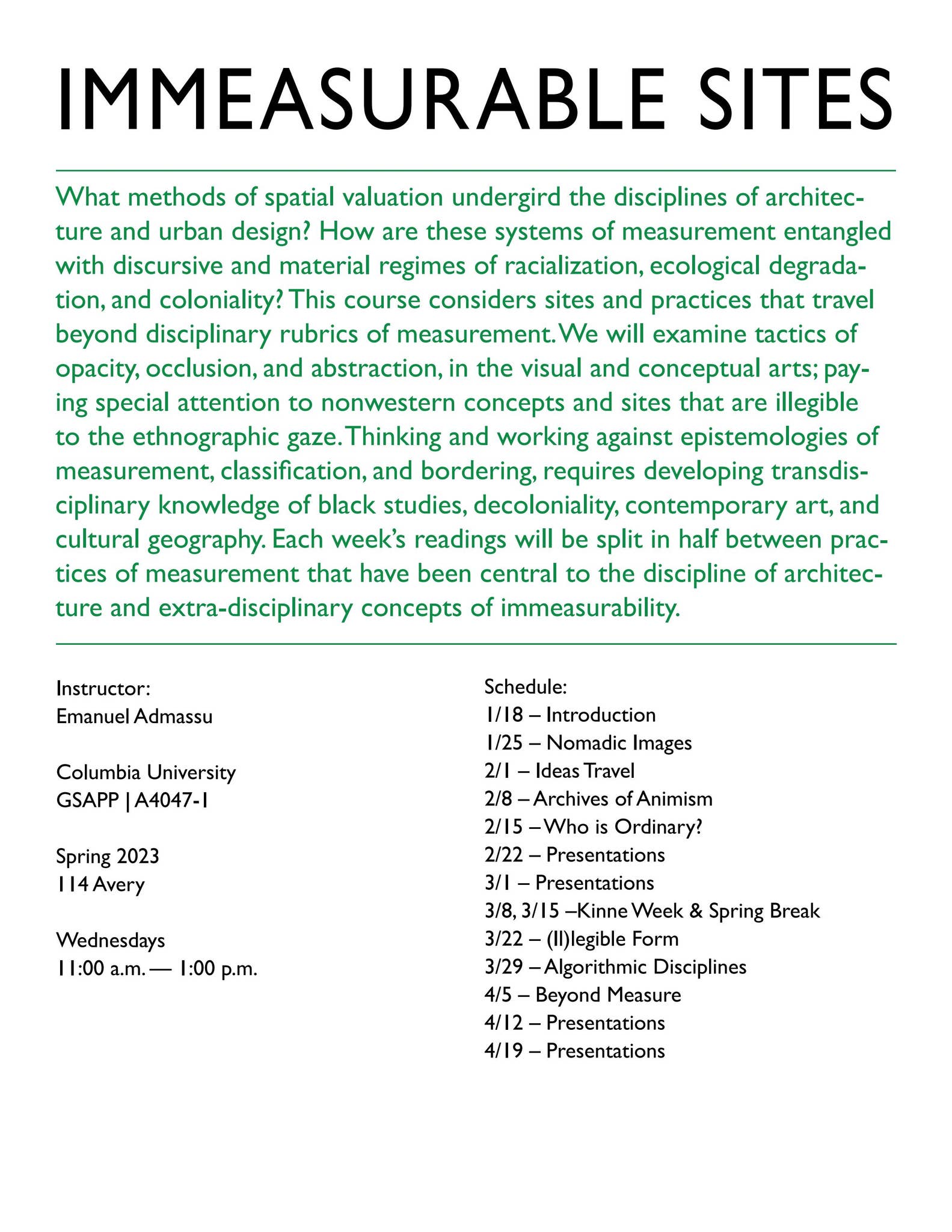 Immeasurable Sites by GSAPP_Digital Publishing - Issuu