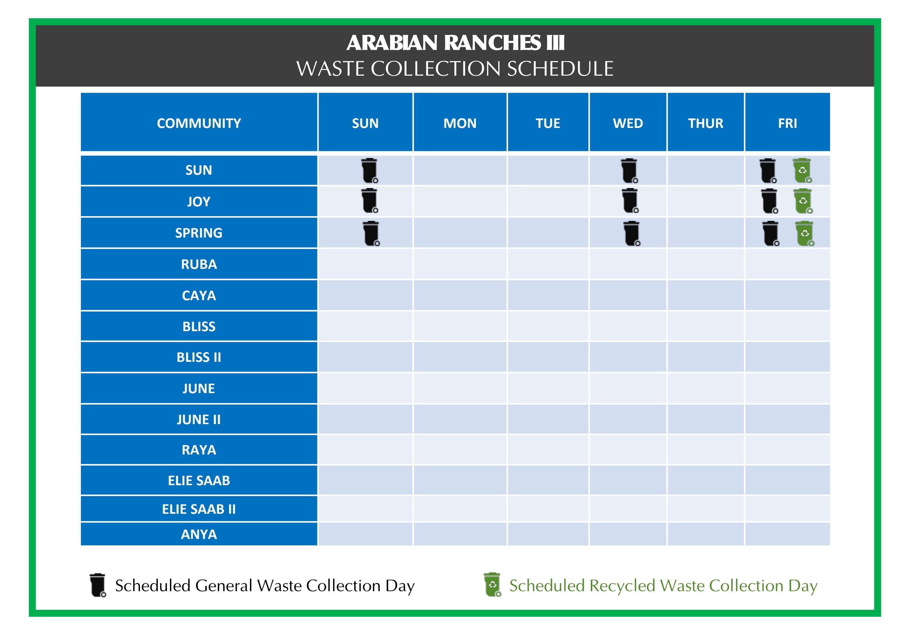Waste Collection Schedule by Emaar Community Management - Issuu