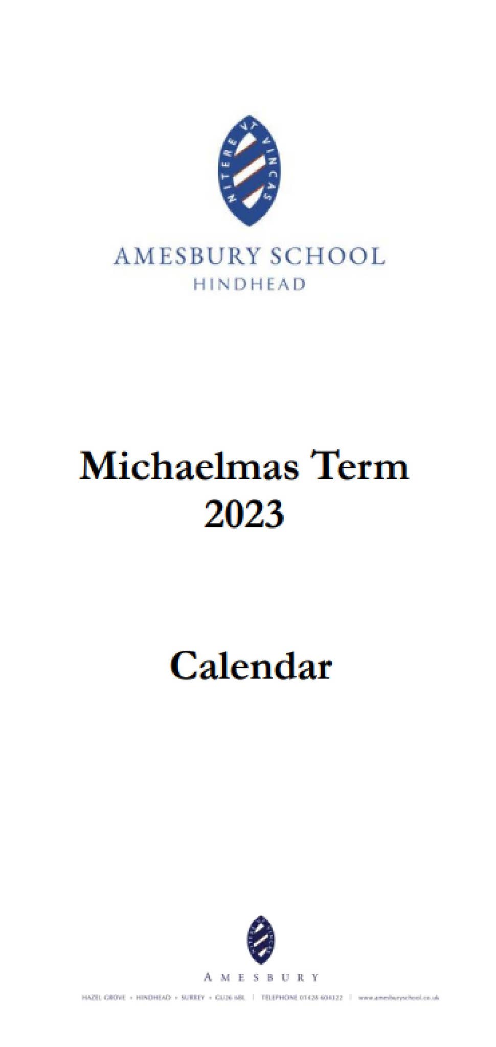 Calendar Michaelmas Term 2023 by AmesburySchool_Hindhead - Issuu