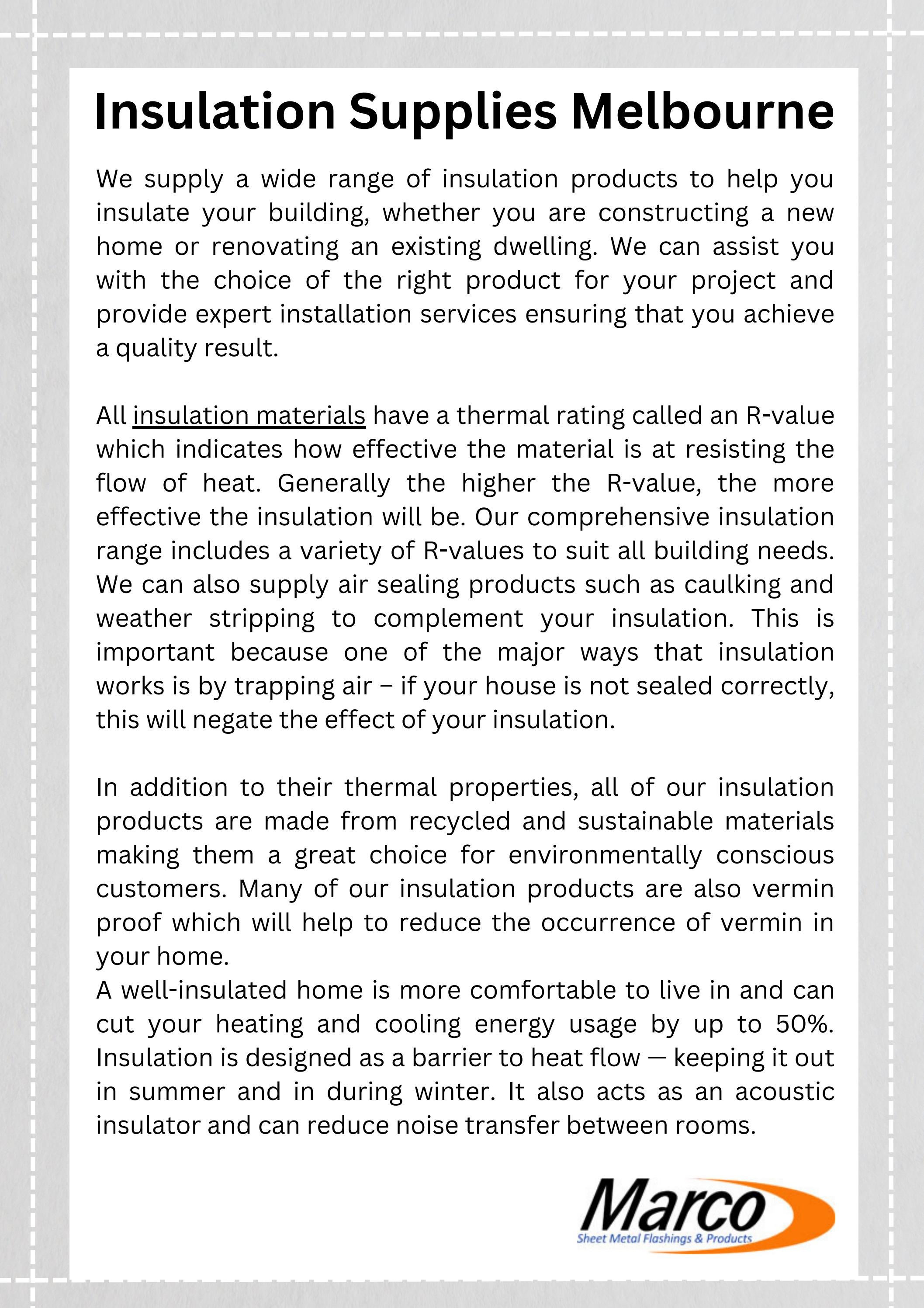 Insulation Supplies Melbourne Marco Roofing by marcoroofing1 Issuu