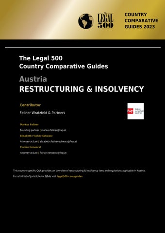 Cover of "The Le­gal500 Coun­try Com­pa­ra­ti­ve Gui­des 2023: Re­struc­tu­ring & In­sol­vency in Aus­tria"