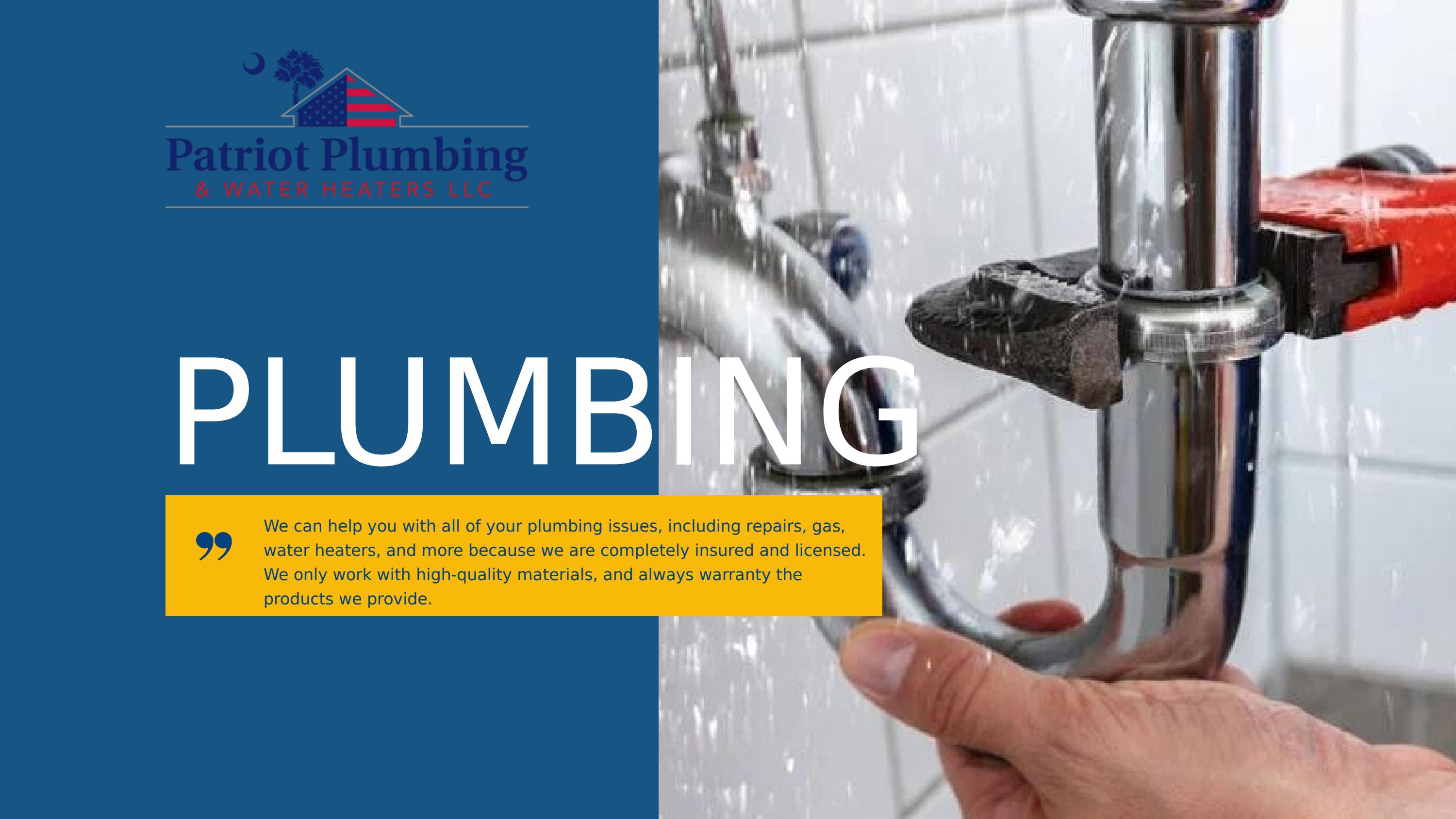 24/7 Emergency Plumber in Charleston, SC Patriot Plumbing by Patriot