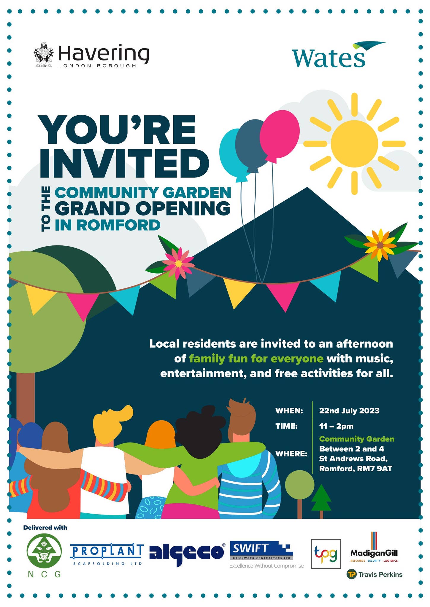 Invite flyer to local residents about the community garden grand ...