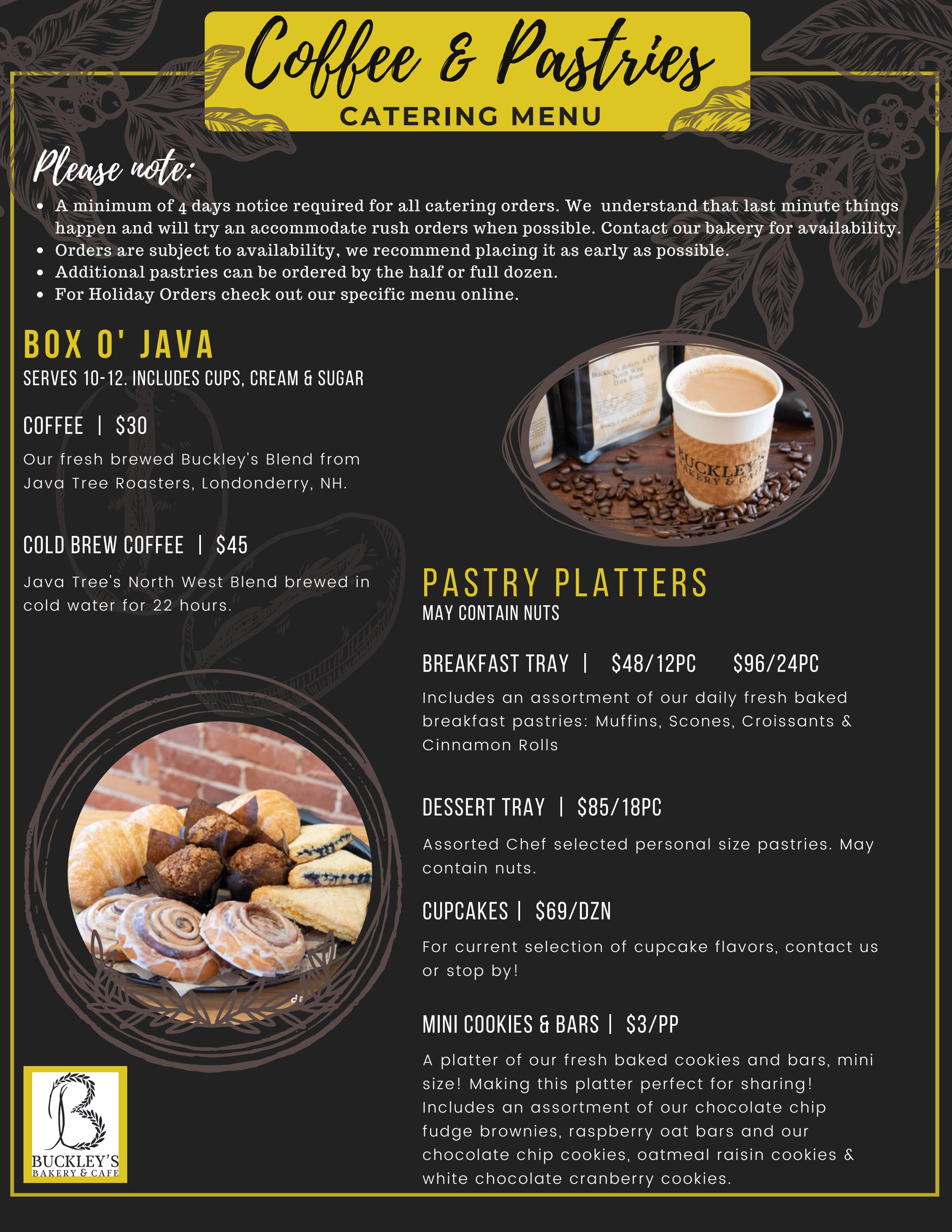 Buckley's Cafe Catering Menu by mtdininggroup Issuu
