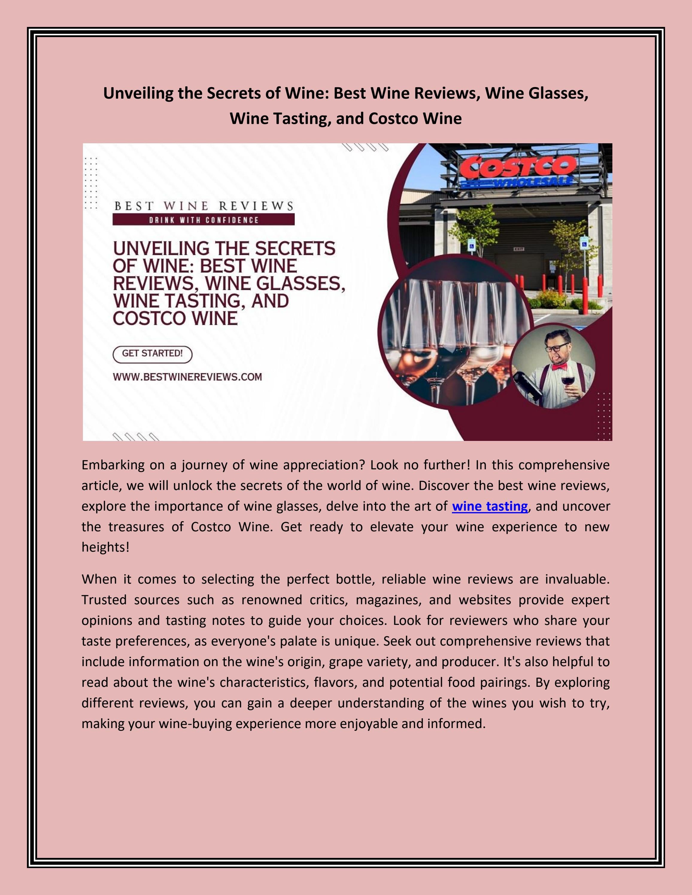 Unveiling the Secrets of Wine Best Wine Reviews, Wine Glasses, Wine