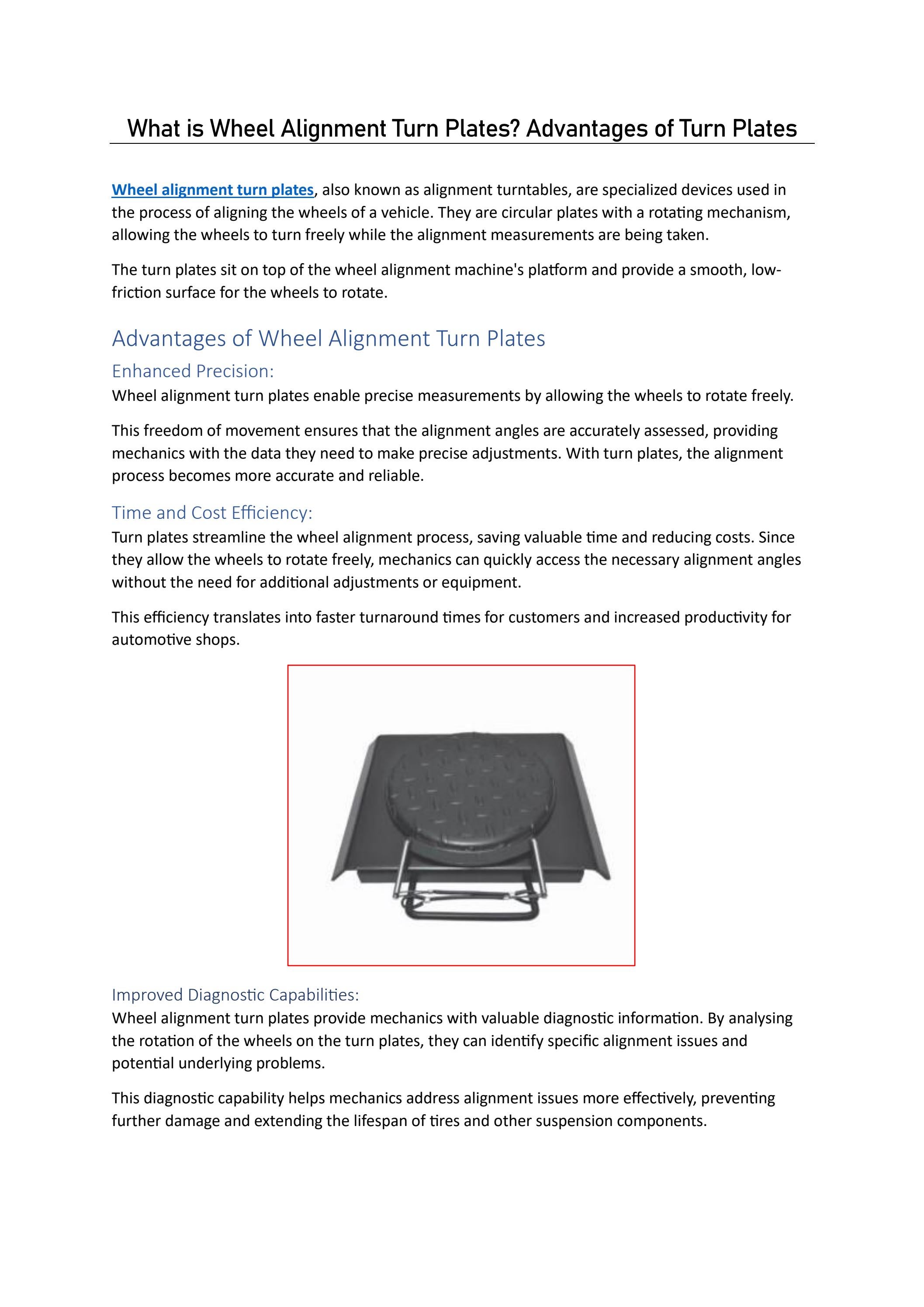 What is Wheel Alignment Turn Plates? Advantages of Turn Plates by Lucky Singh Issuu