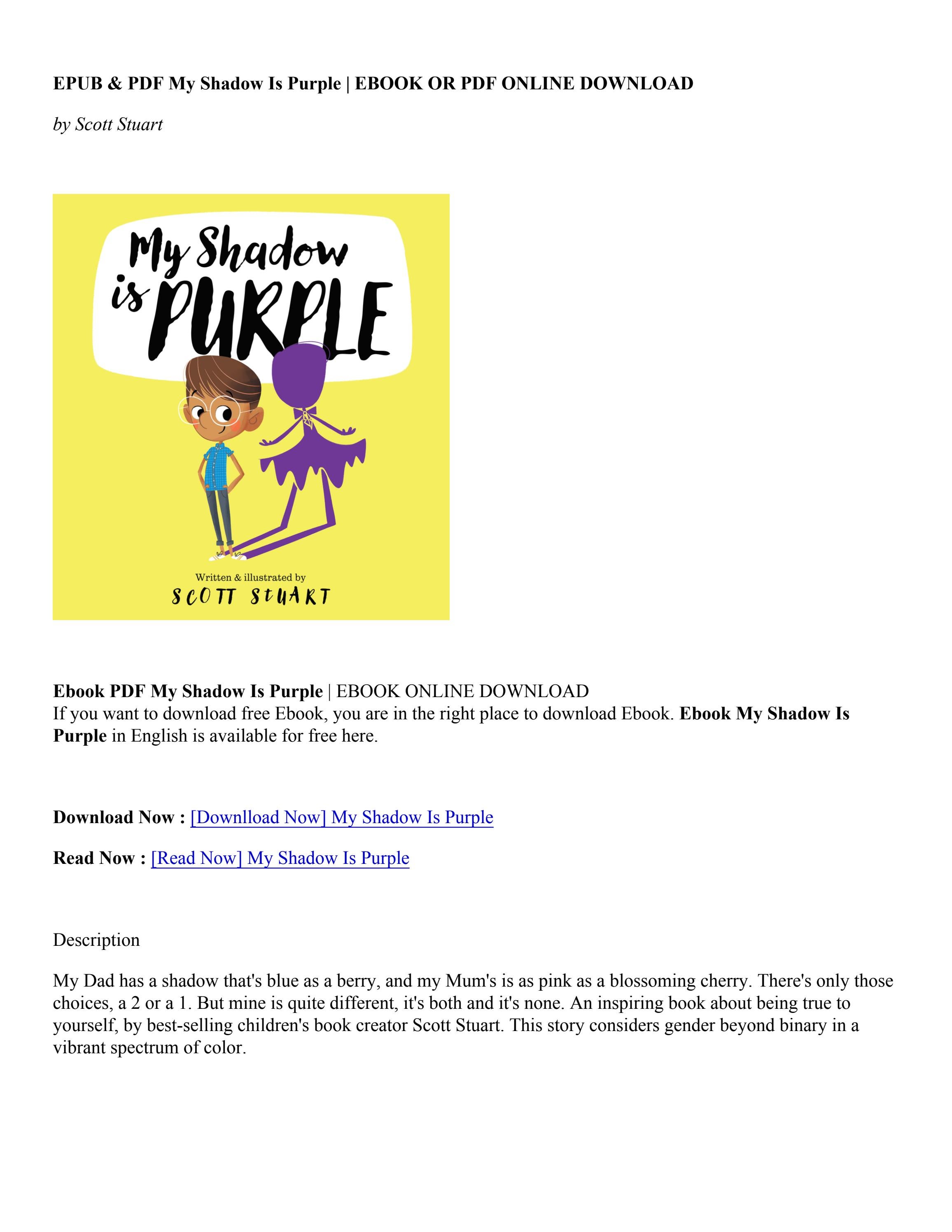 [PDF/ePub] My Shadow Is Purple Scott Stuart by LucilleAchin Issuu