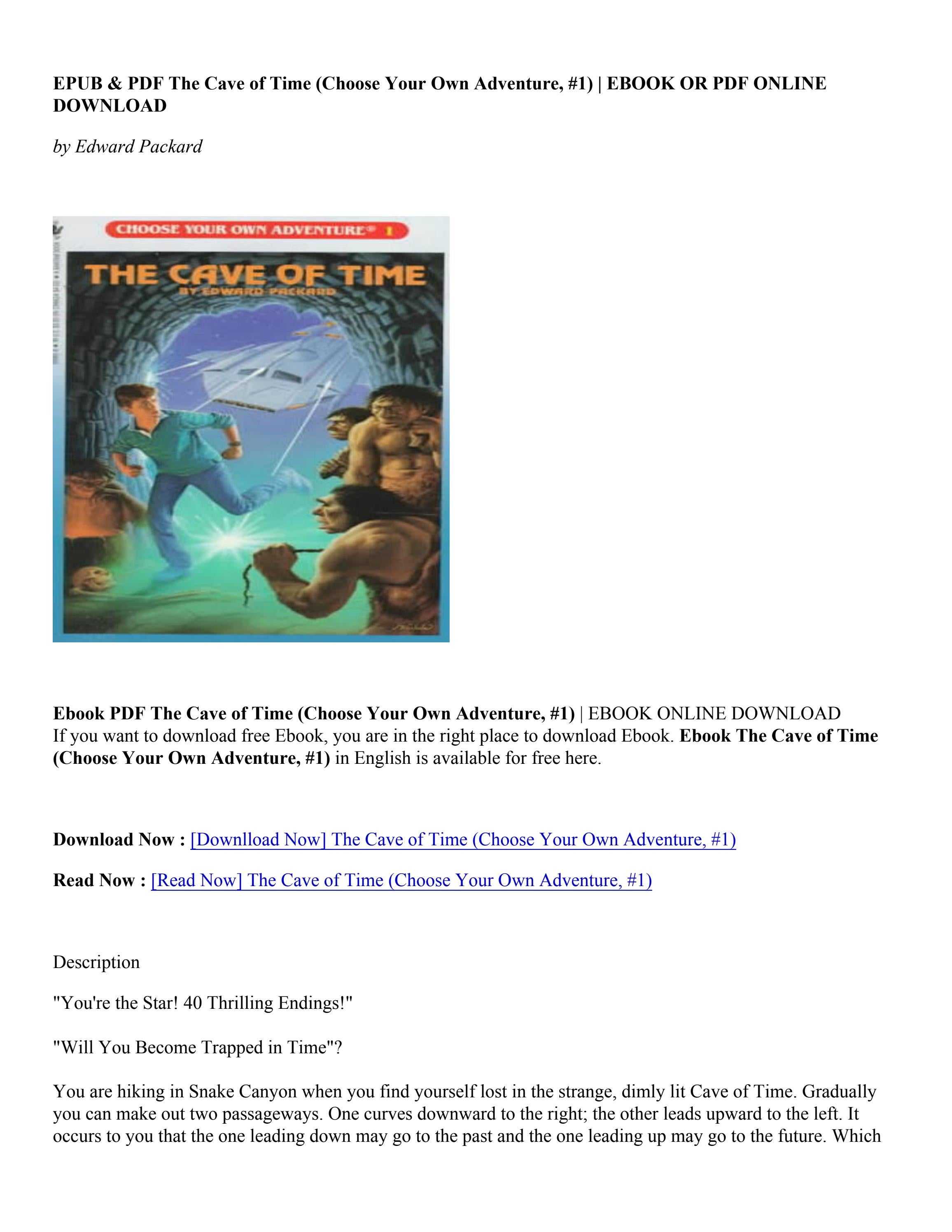 Download PDF/Epub The Cave of Time (Choose Your Own Adventure, 1