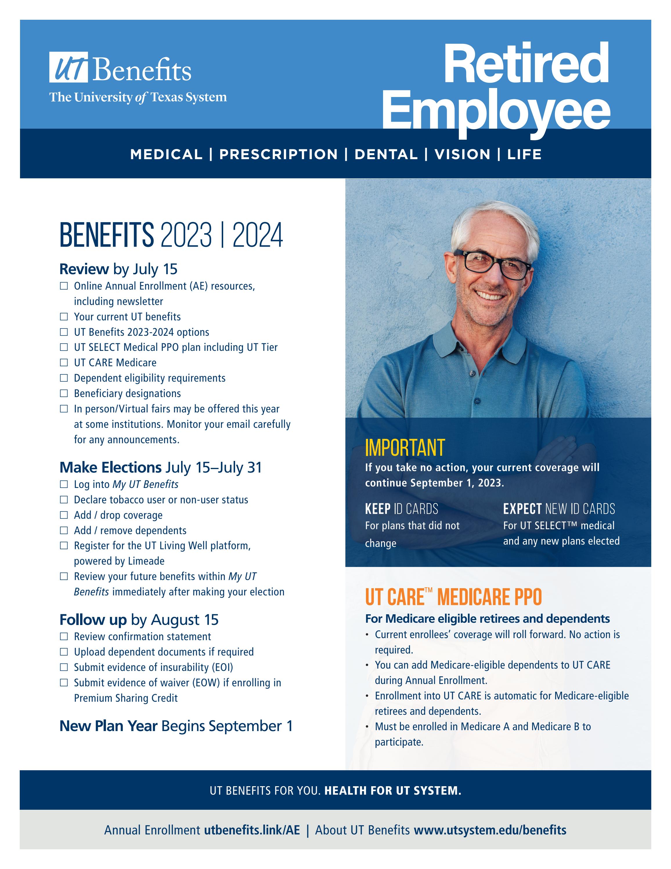 Ut Retirement 2023-2024 Annual Enrollment Highlights for Retired Employees by UT ...