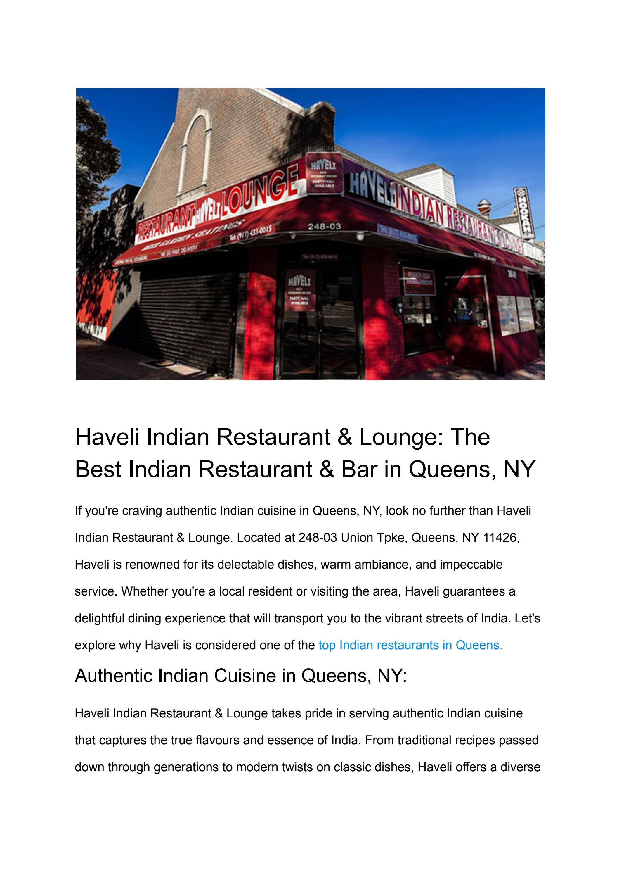 Haveli Indian Restaurant & Lounge The Best Indian Restaurant & Bar in