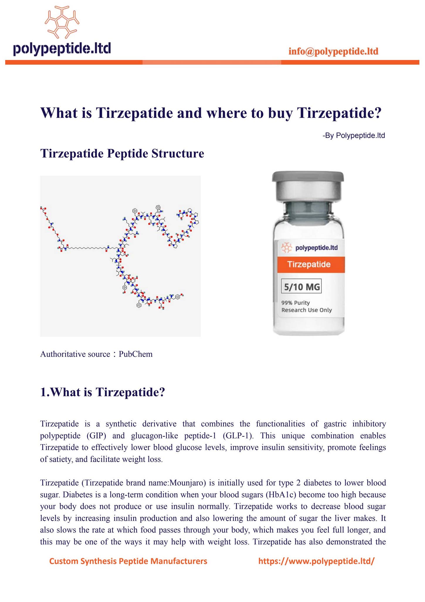 tirzepatide pubchem What is Tirzepatide and where to buy Tirzepatide? by Peptide.ltd(Customized  Peptide)