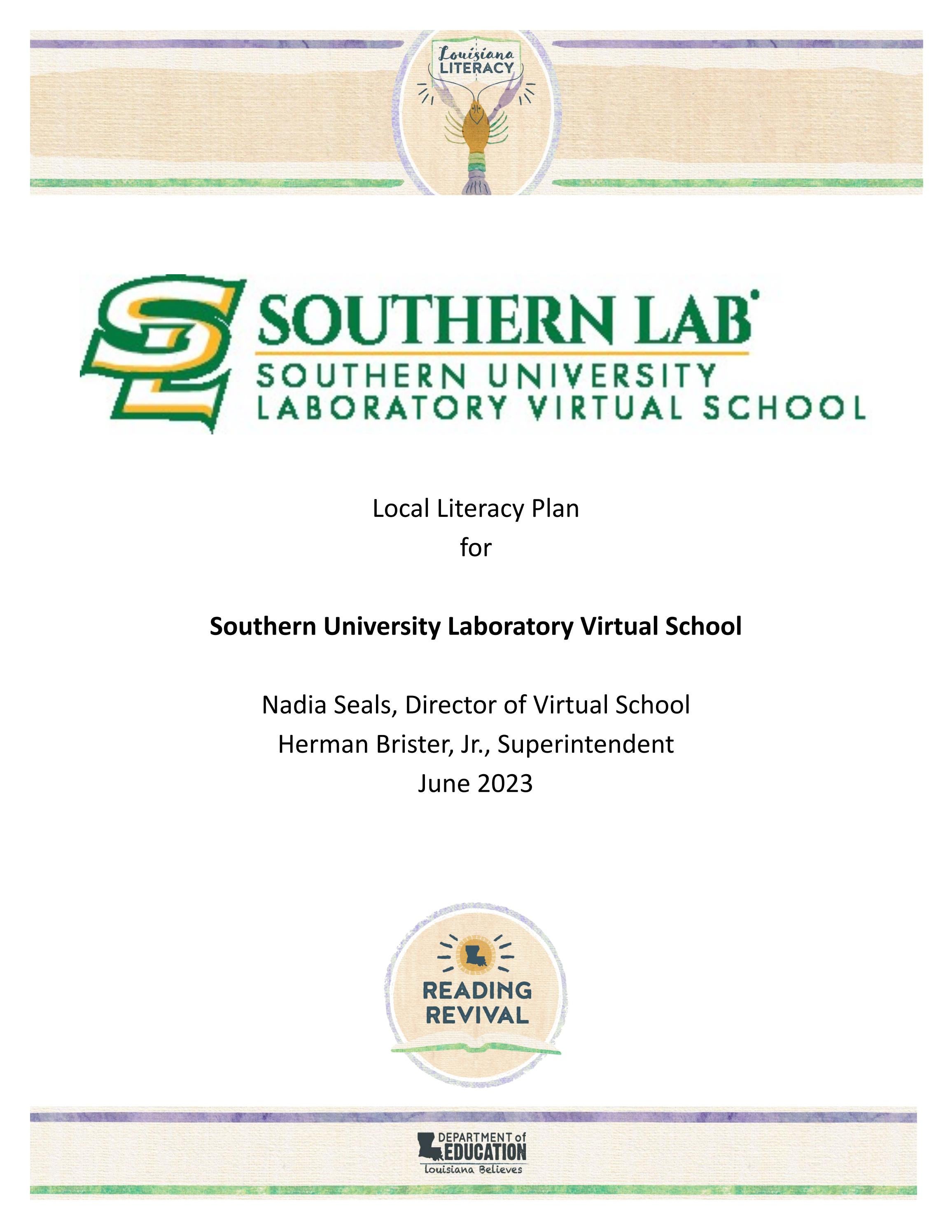 SULVS Literacy Plan by Southern University Laboratory School Issuu