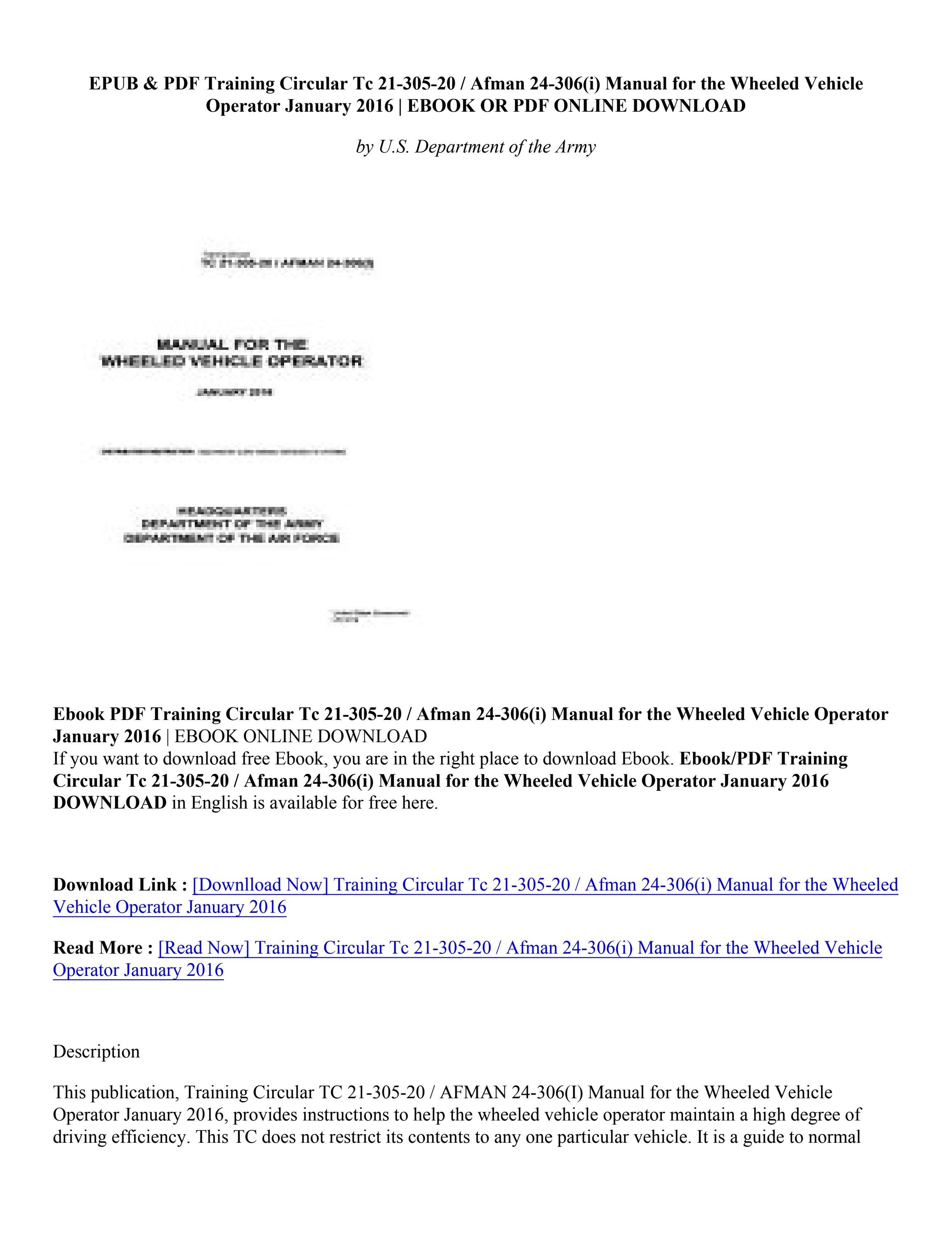 PDF Training Circular Tc 21 305 20 Afman 24 306 i Manual For The pdf-training-circular-tc-21-305-20-afman-24-306-i-manual-for-the