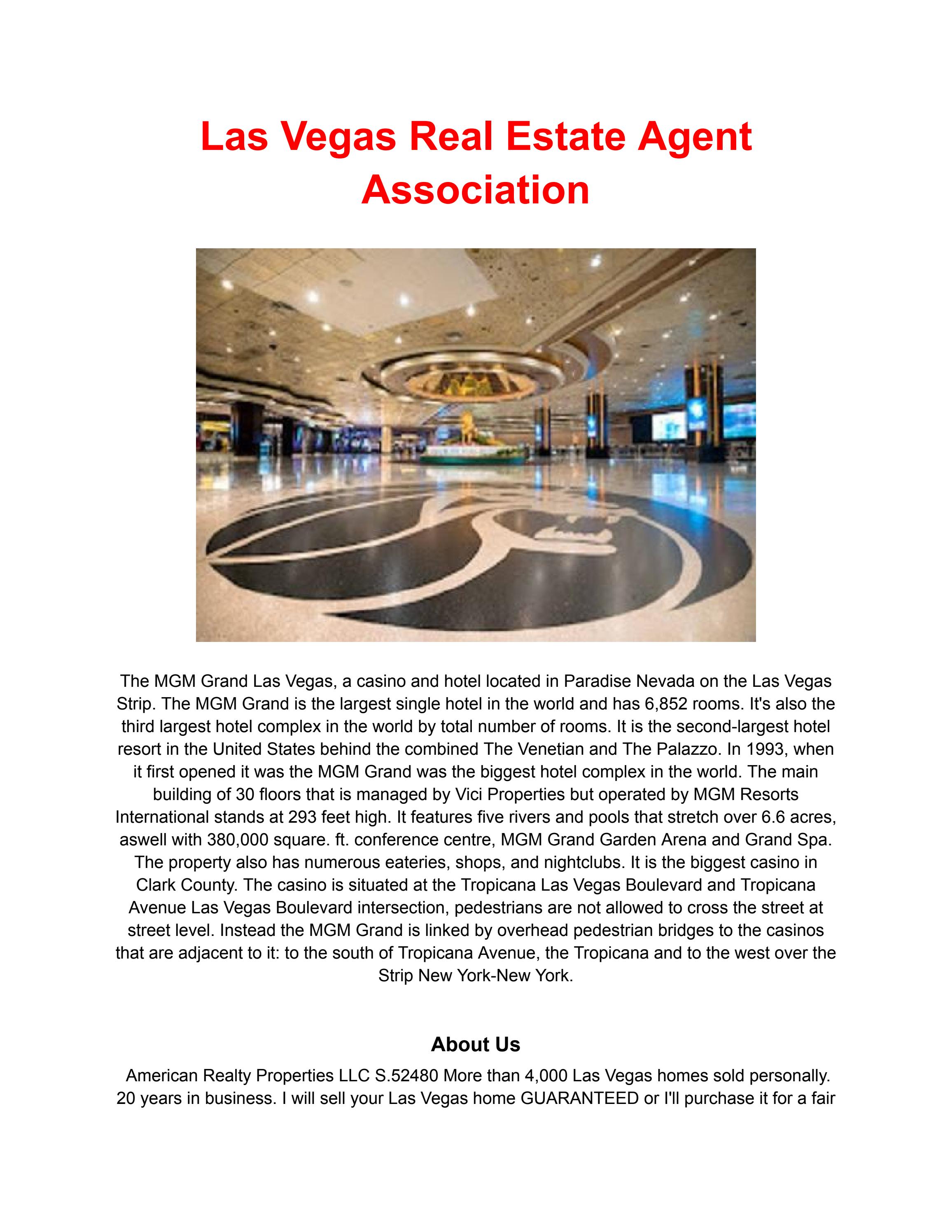 Las Vegas Real Estate Agent Association by Las Vegas Real Estate Agent