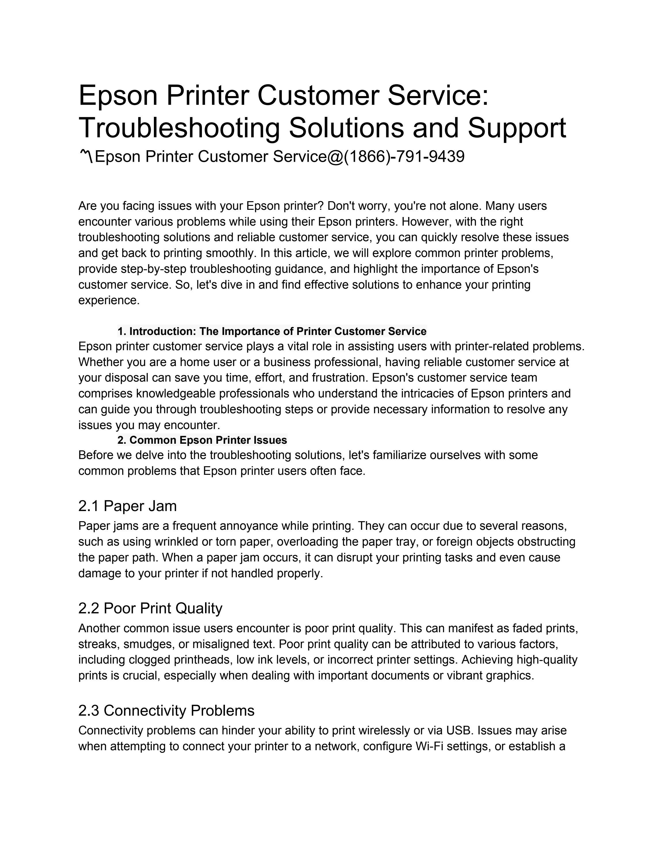 (1866)7919439Epson Printer Customer Service by bgsd Issuu