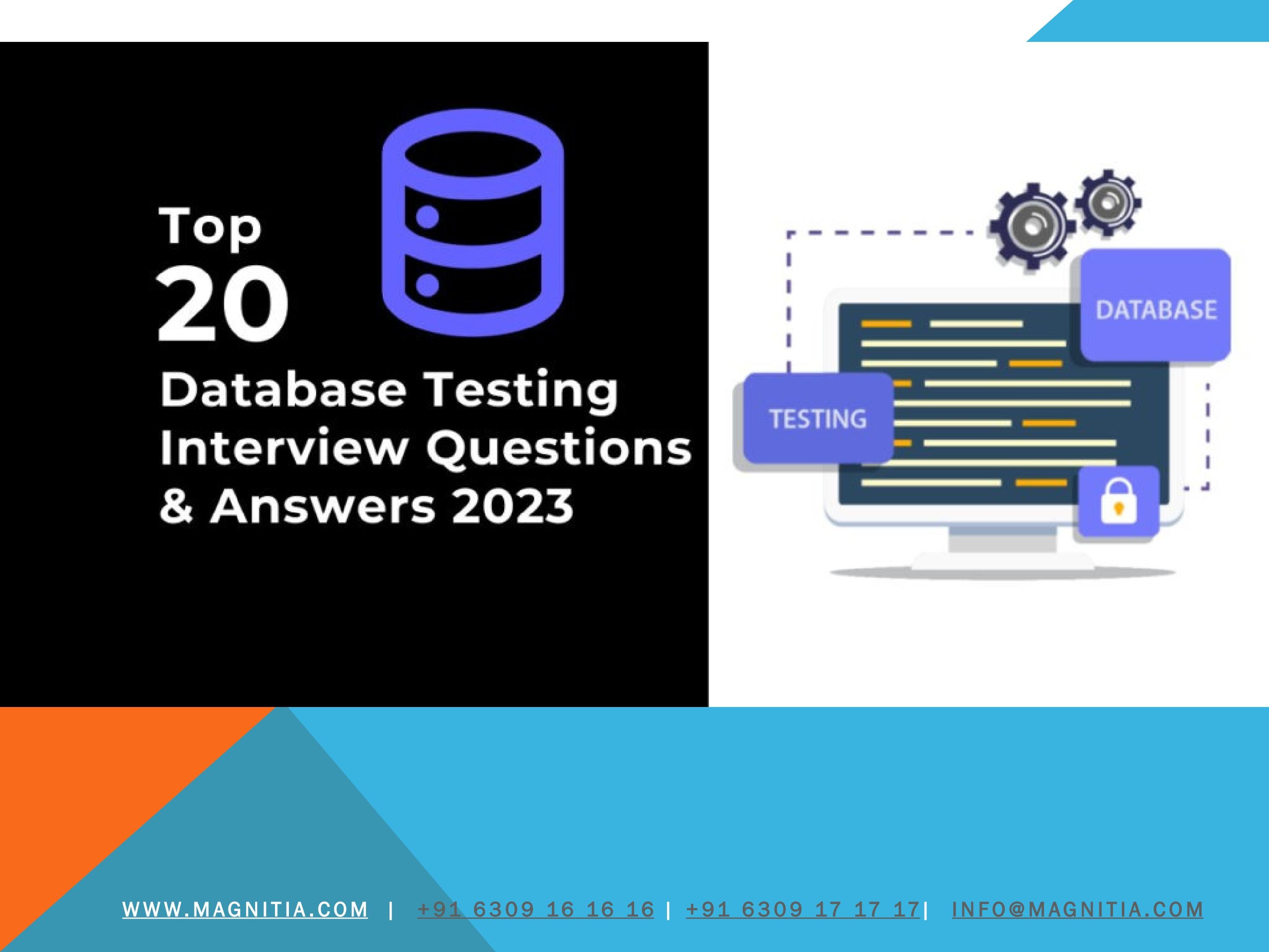 Top 20 SQL interview questions & Answers for Testers by magnitia - Issuu