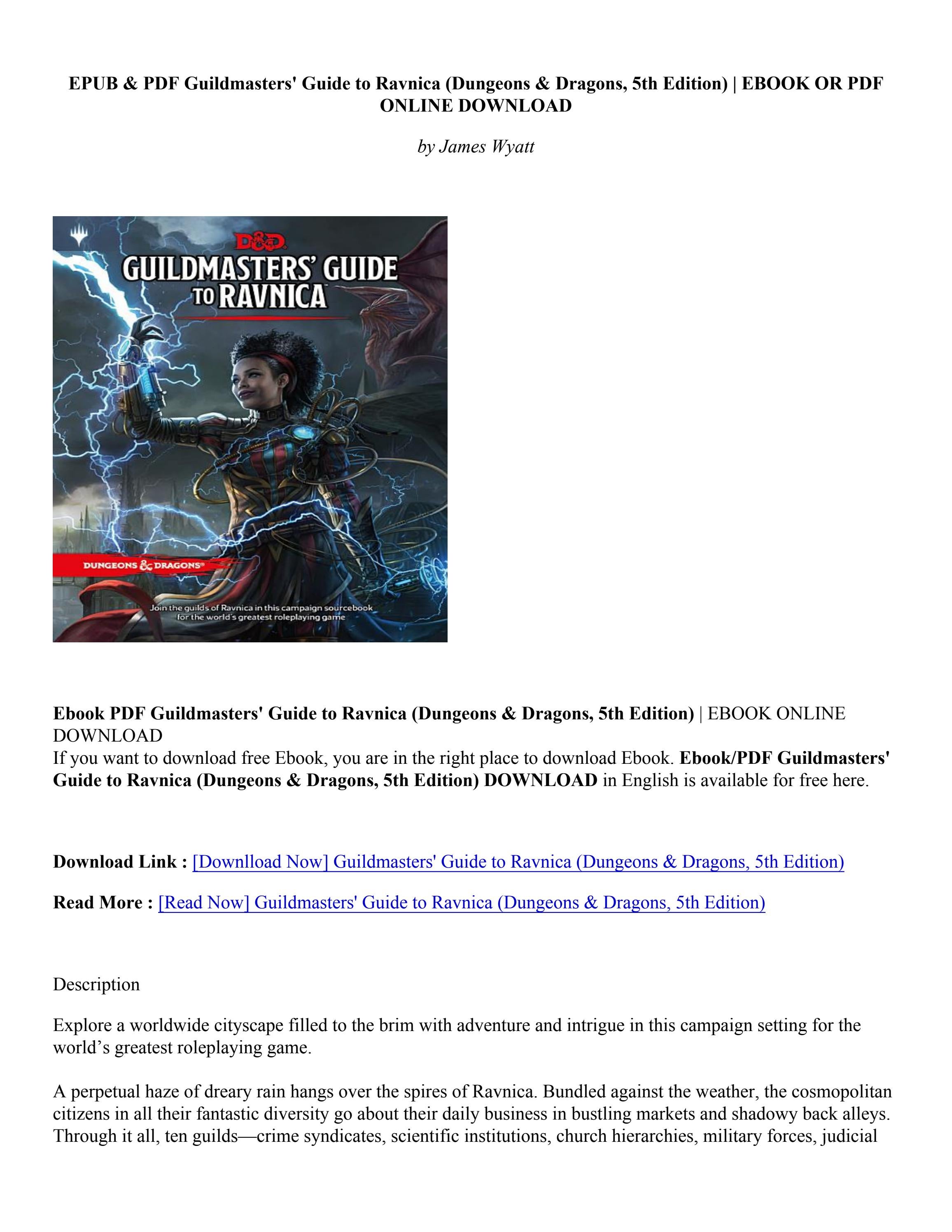 PDF Guildmasters' Guide to Ravnica (Dungeons &amp; Dragons, 5th Edition ...