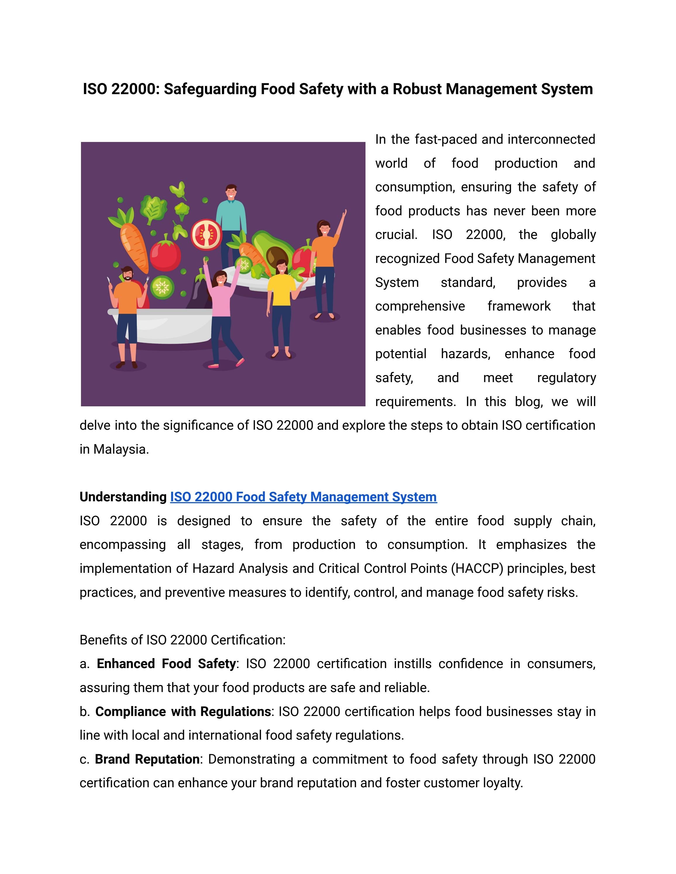 ISO 22000 Safeguarding Food Safety with a Robust Management System by